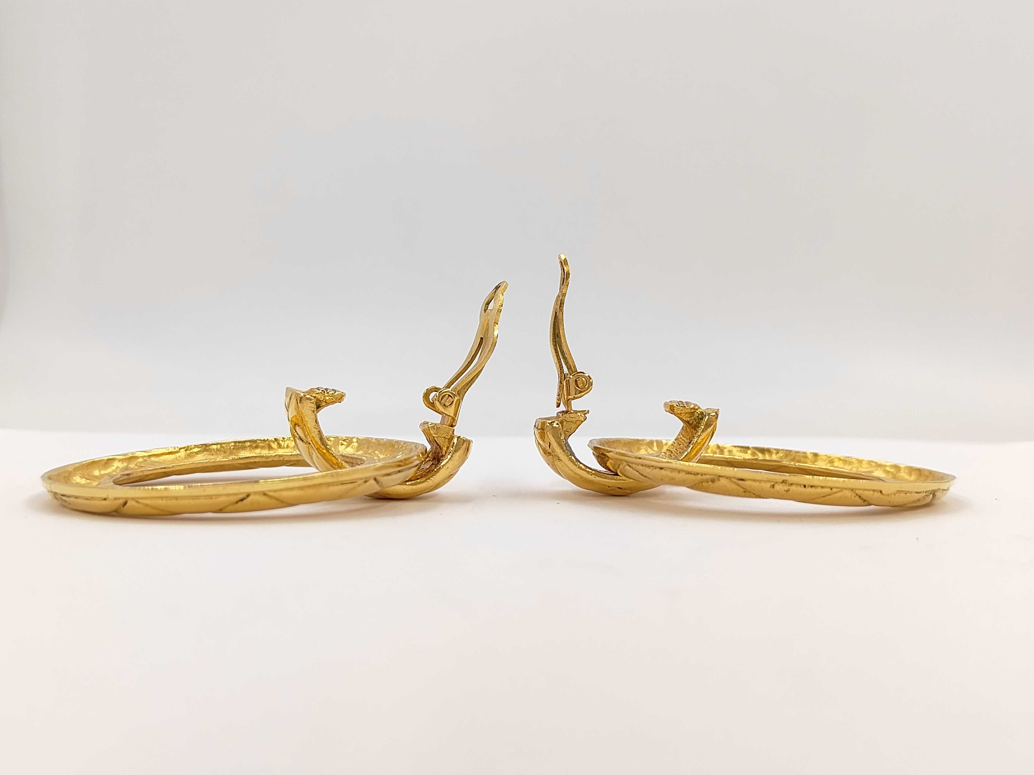Matelassé Earrings, Gold Earrings — view 3