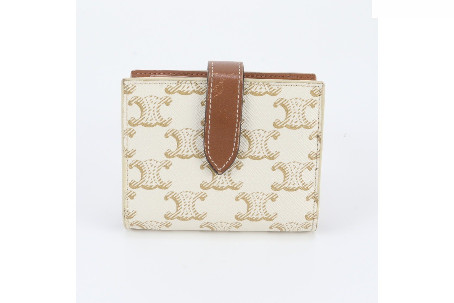 Triomphe Canvas Strap Wallet Leather Bi-fold Wallet — view 2