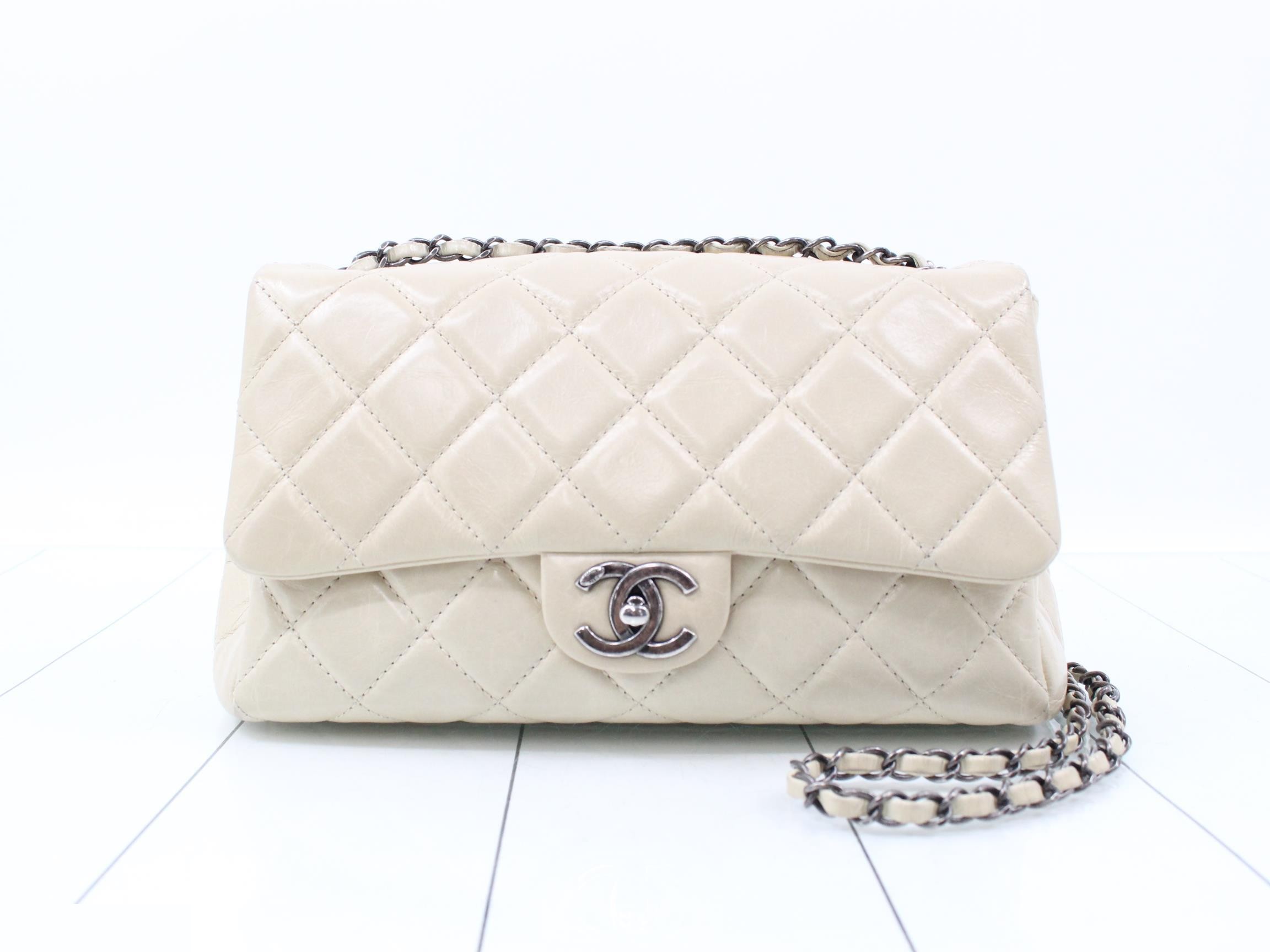 Matelassé Leather Double Shoulder Bag
