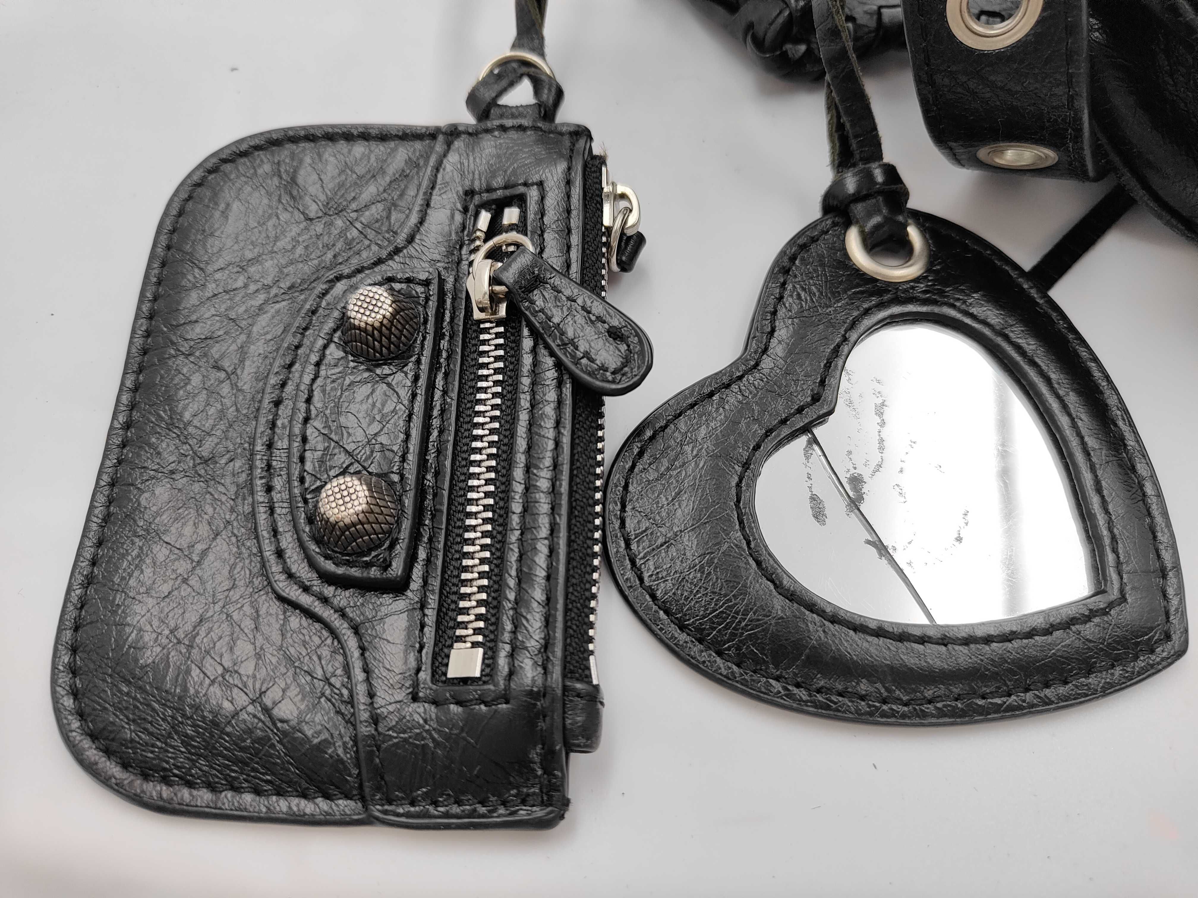 Lucagol XS Leather Shoulder Bag, Black, 671309, with Mirror — view 13