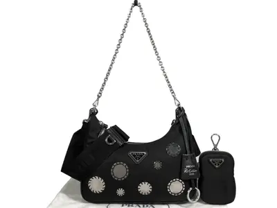 Re-Edition 2005 Shoulder Bag with Triangular Logo Plate