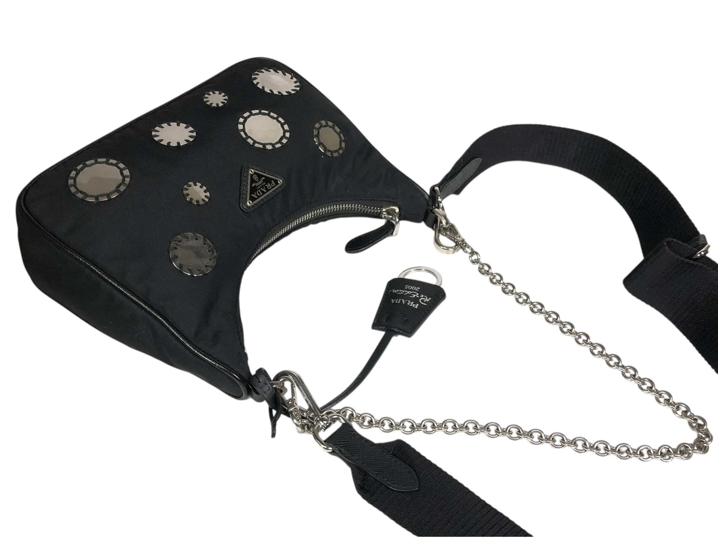 Re-Edition 2005 Shoulder Bag with Triangular Logo Plate — view 5
