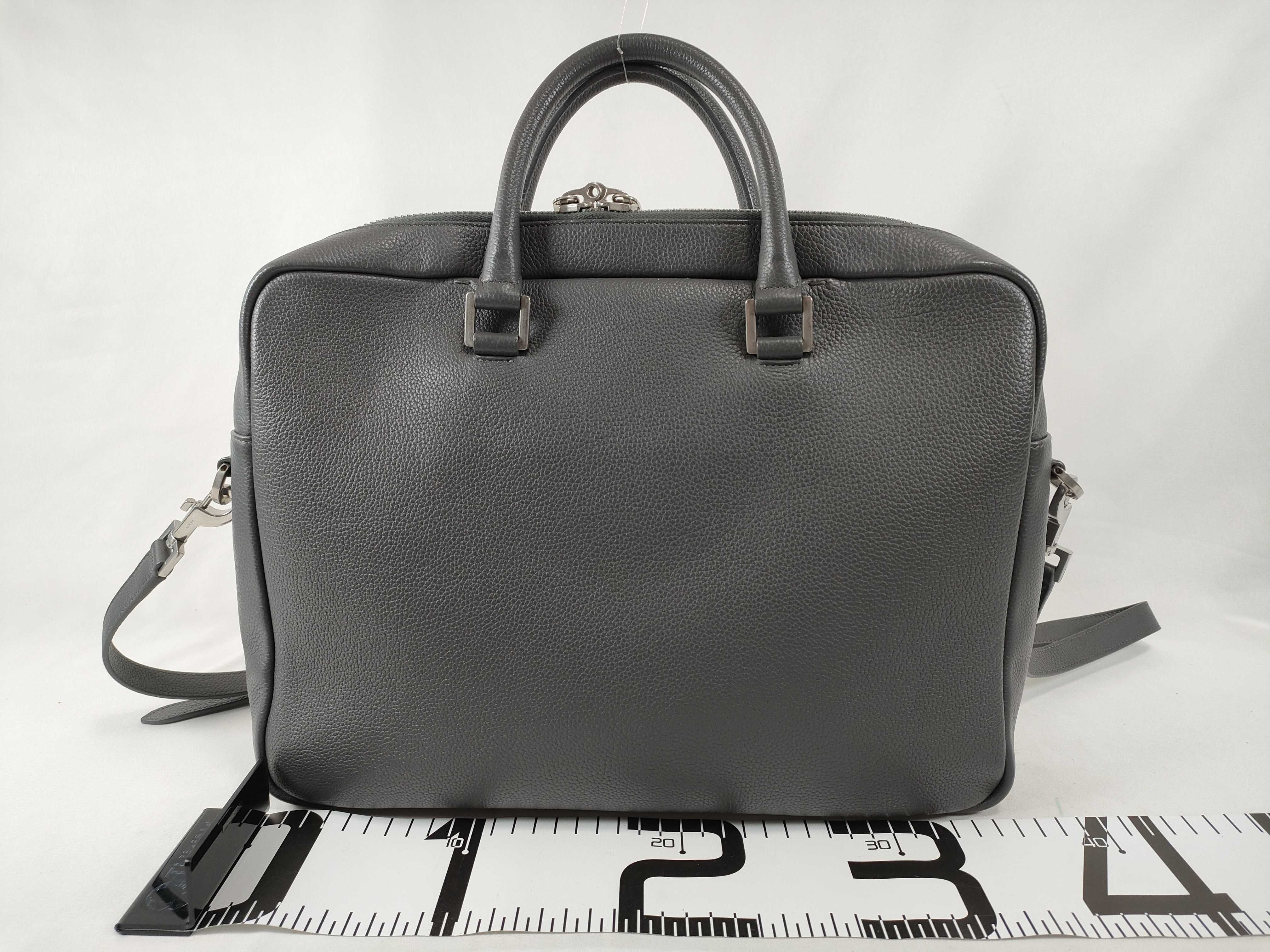 Sac de Jour Souple Leather Business Bag, Gray, 480586 (Business Bag) — view 2