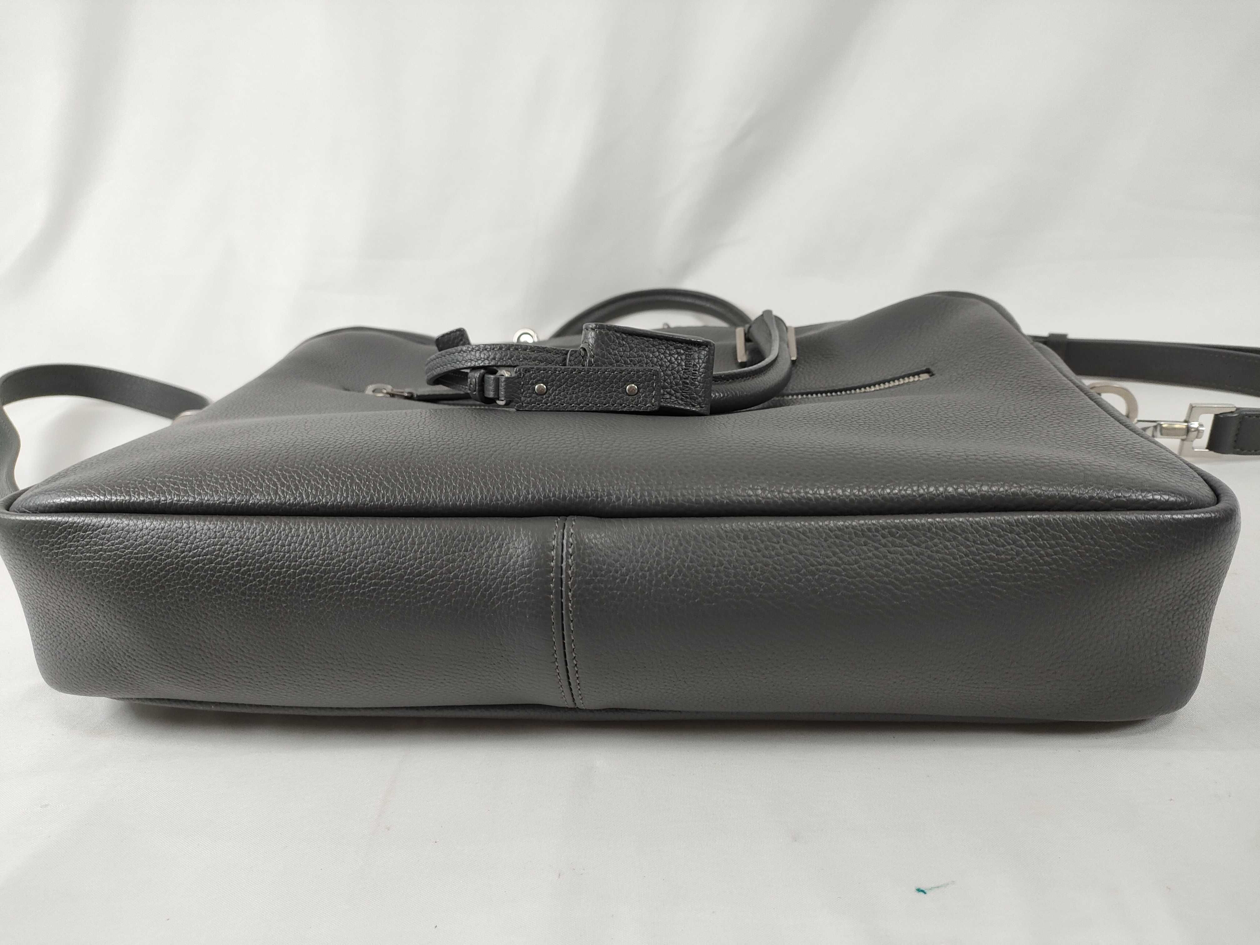 Sac de Jour Souple Leather Business Bag, Gray, 480586 (Business Bag) — view 9