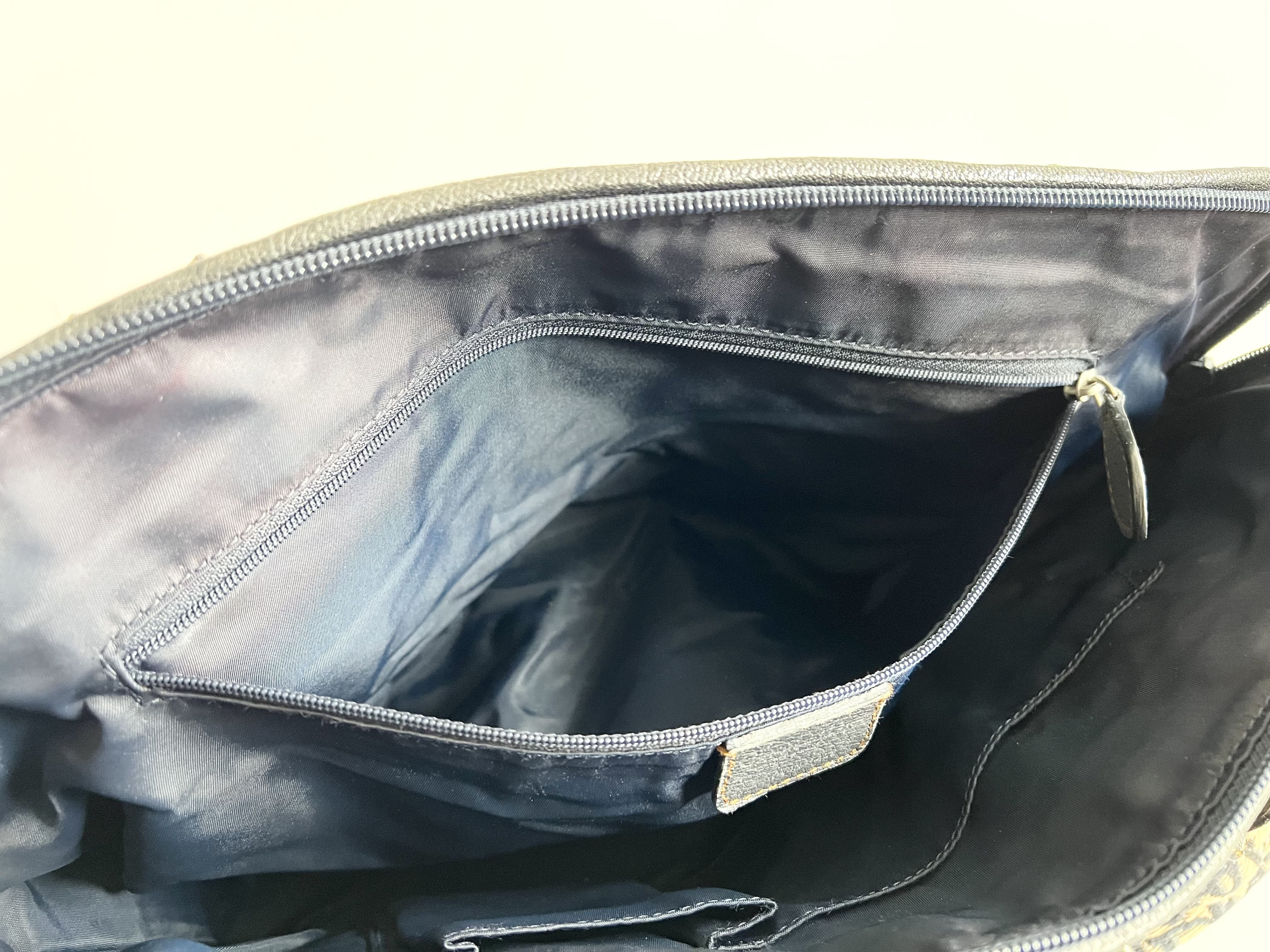 Trotter Oblique CD Leather Canvas Boston Bag Handbag Tote Bag Boston Bag — view 9