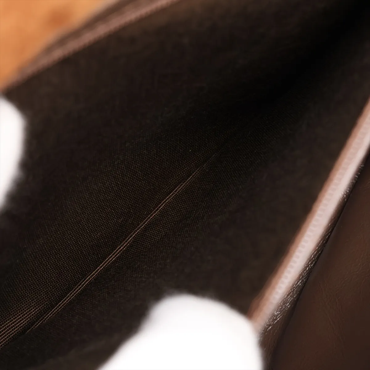 Matelassé Suede Shoulder Bag, Double-faced, Brown, Silver Hardware, 4468612, Series 4 — view 7
