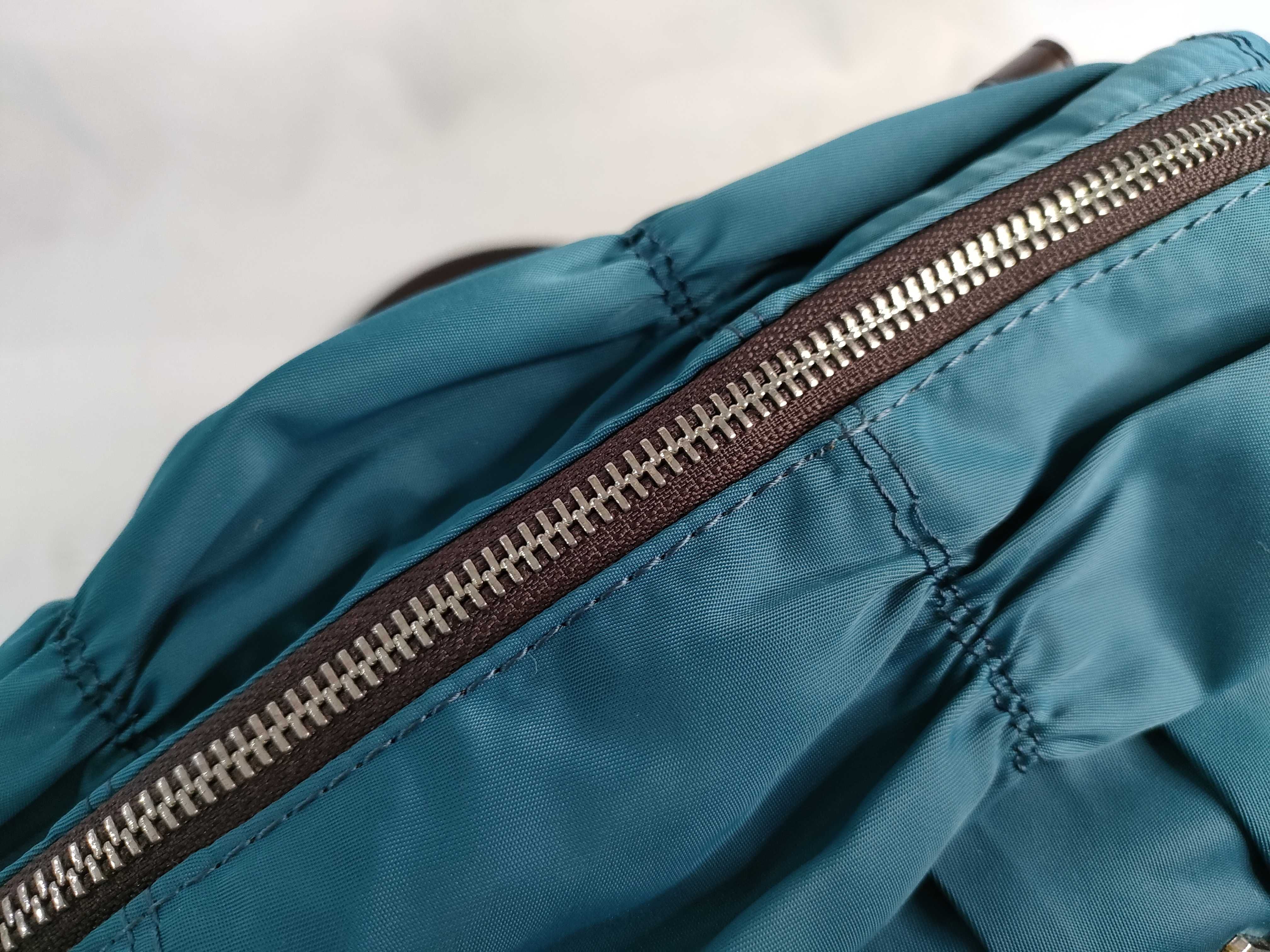 Nylon Prada Gathered 2-Way Shoulder Bag Handbag Leather Nylon Handbag — view 9