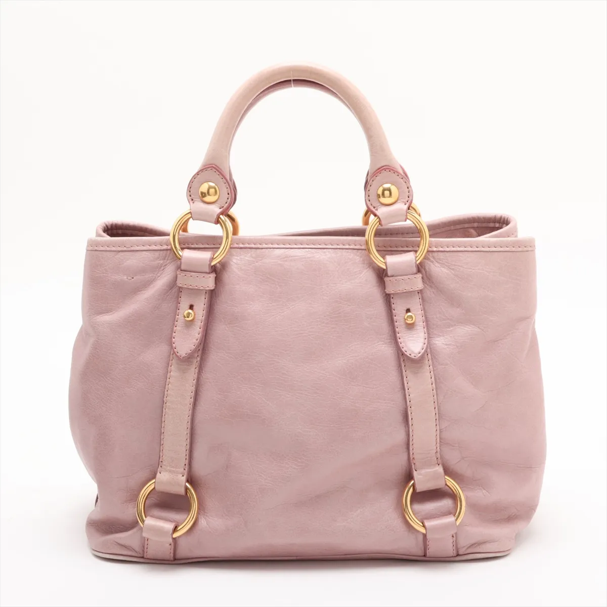 Leather 2-Way Handbag Pink — view 2