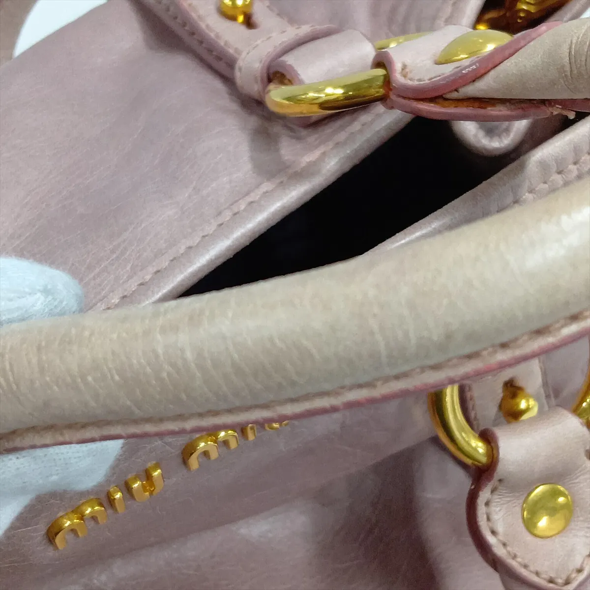 Leather 2-Way Handbag Pink — view 15