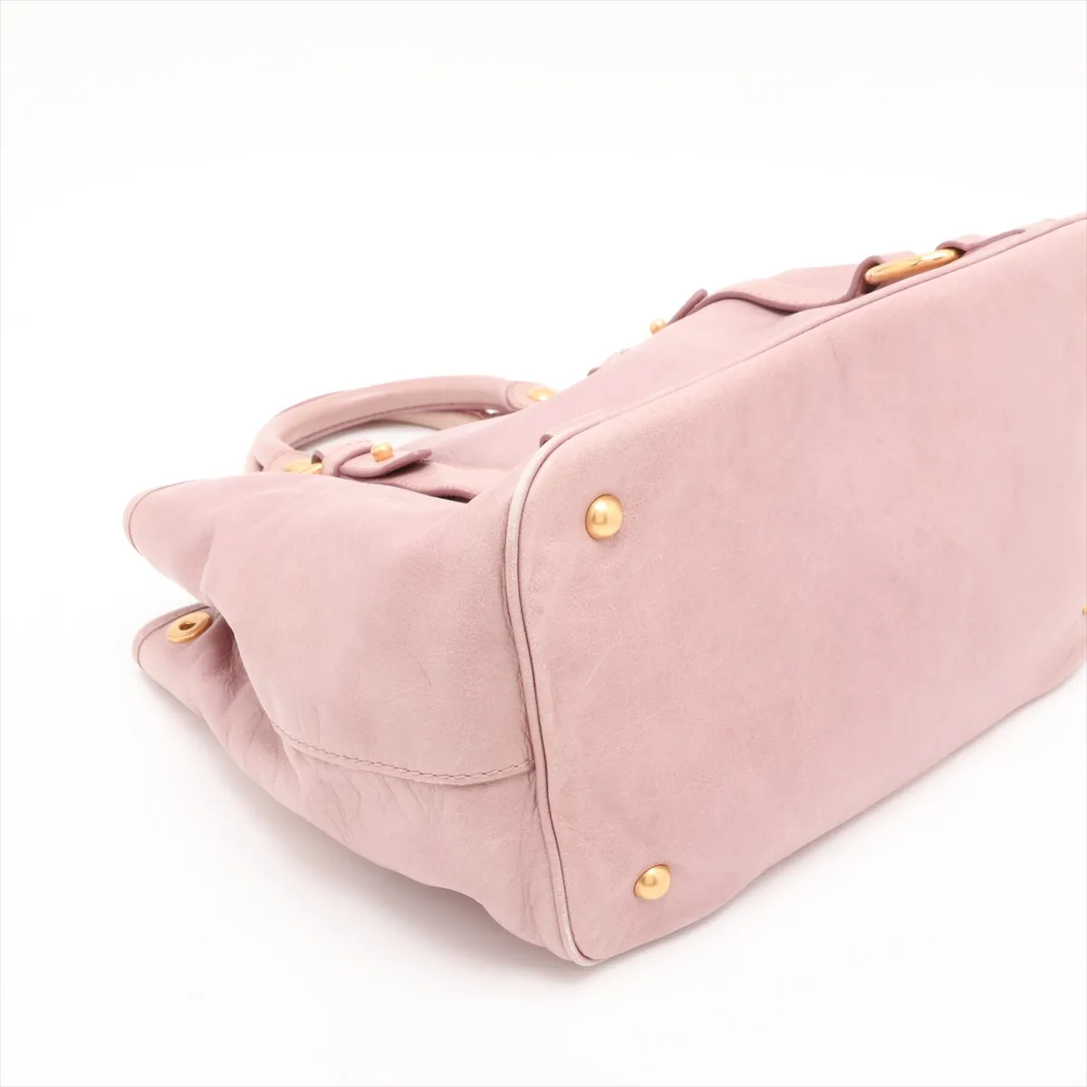 Leather 2-Way Handbag Pink — view 4
