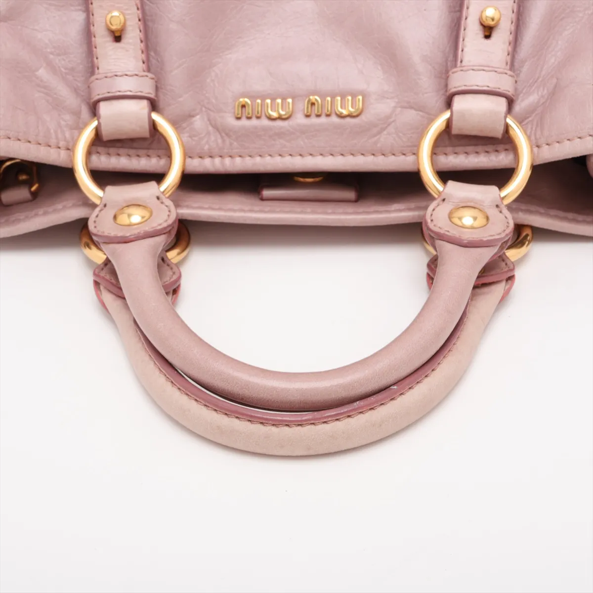 Leather 2-Way Handbag Pink — view 5