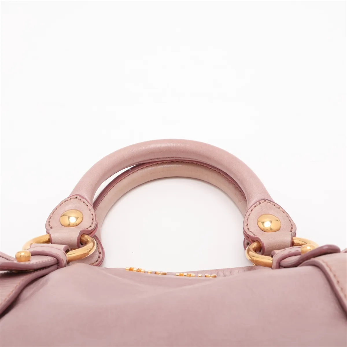 Leather 2-Way Handbag Pink — view 6