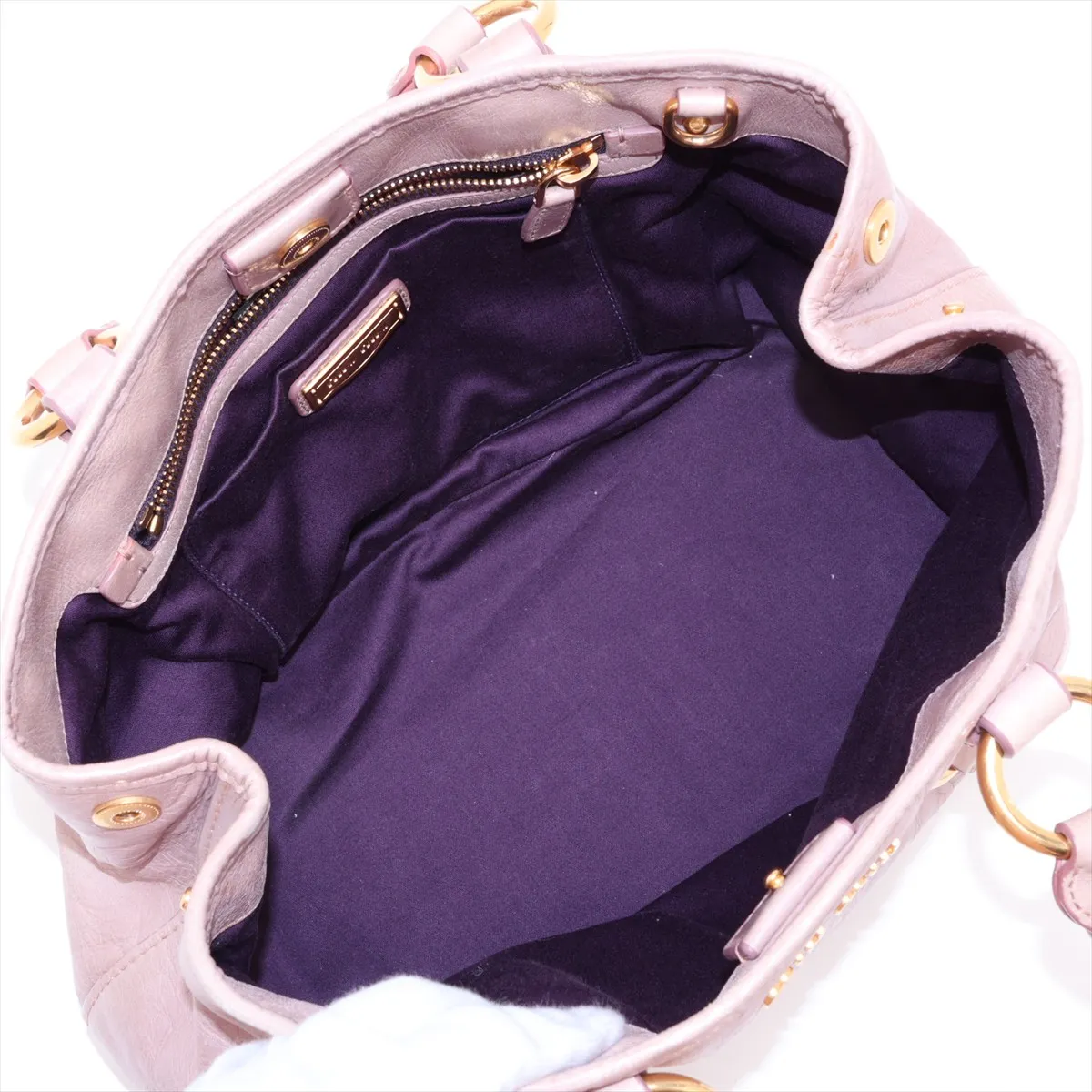 Leather 2-Way Handbag Pink — view 8