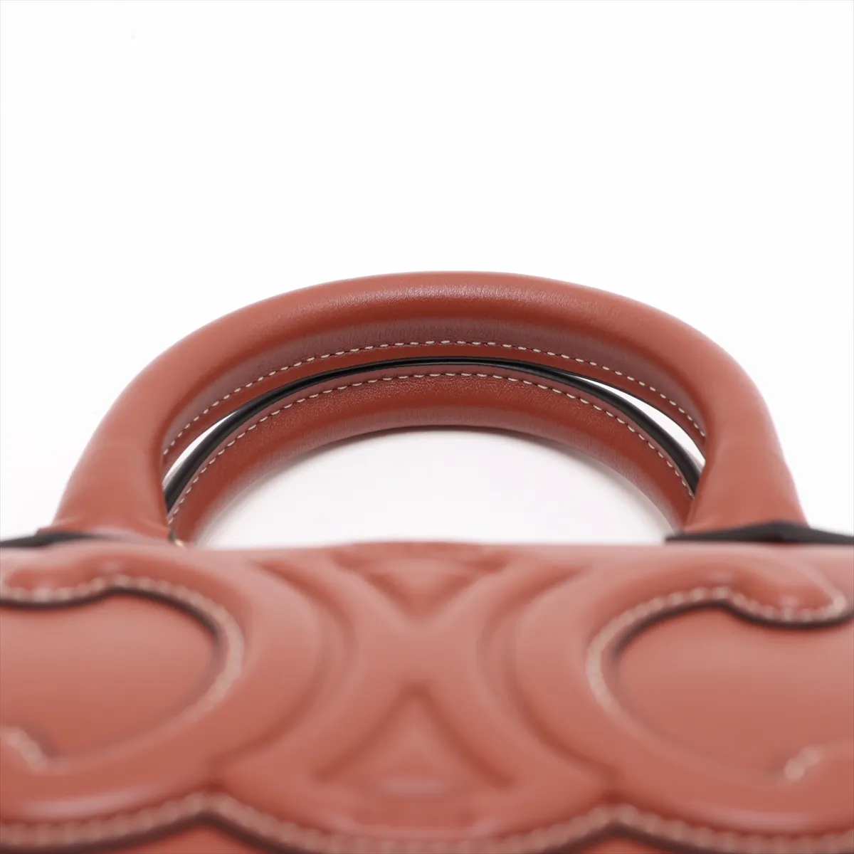 Cuir Triomphe Small Boston Leather 2-Way Handbag, Brown — view 6