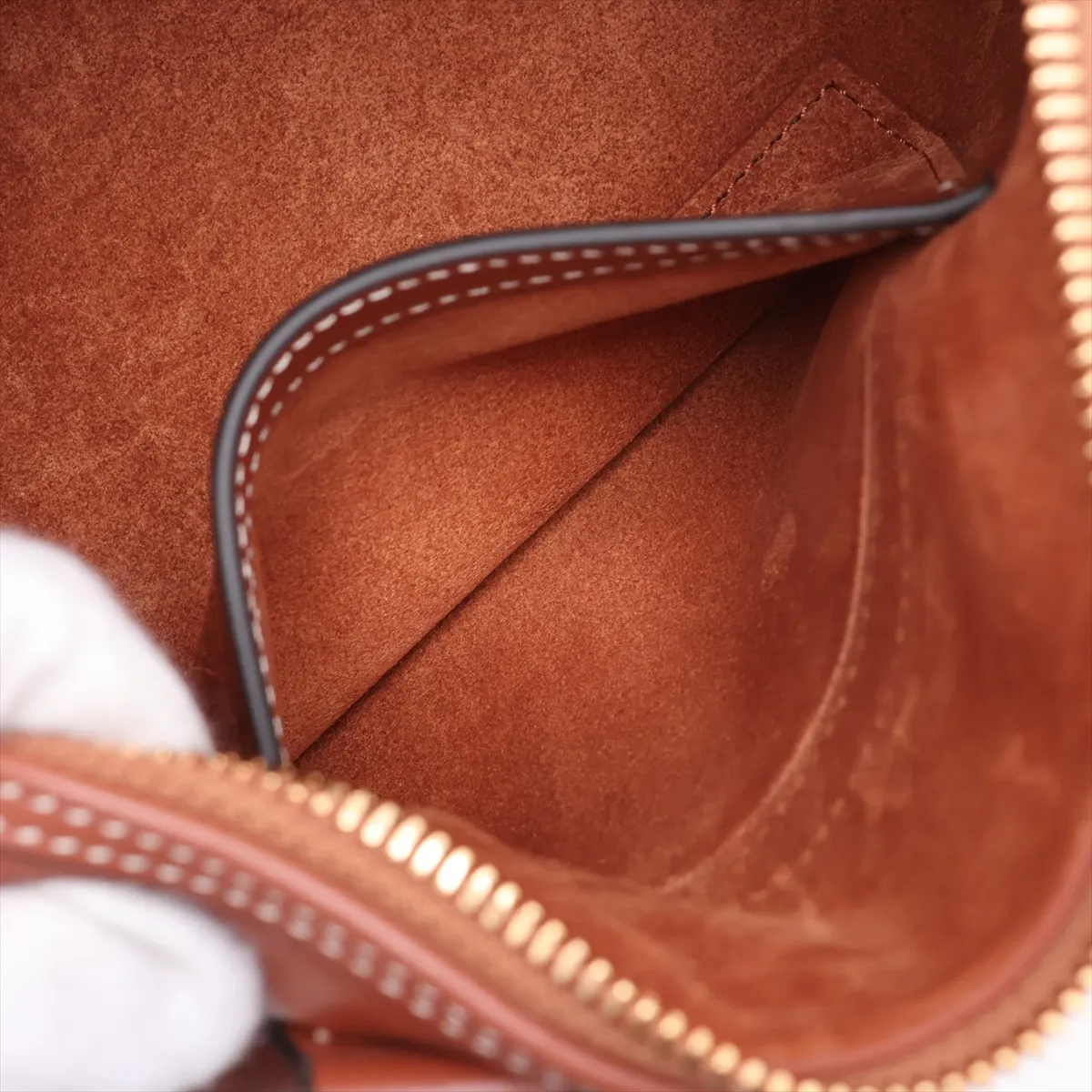 Cuir Triomphe Small Boston Leather 2-Way Handbag, Brown — view 9