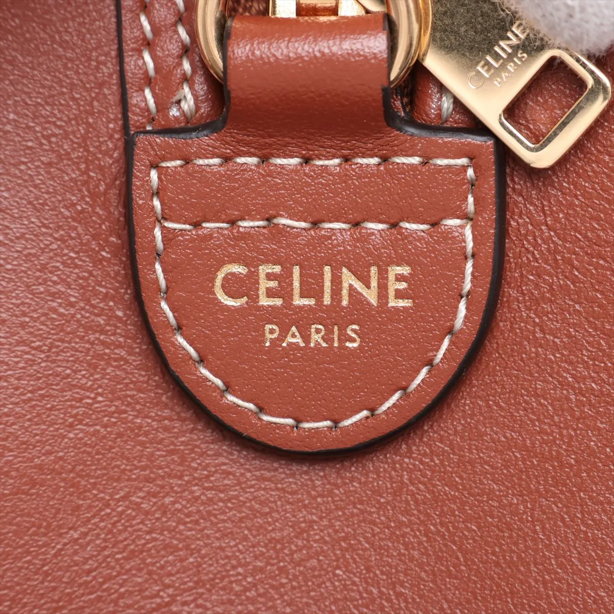 Cuir Triomphe Small Boston Leather 2-Way Handbag, Brown — view 10