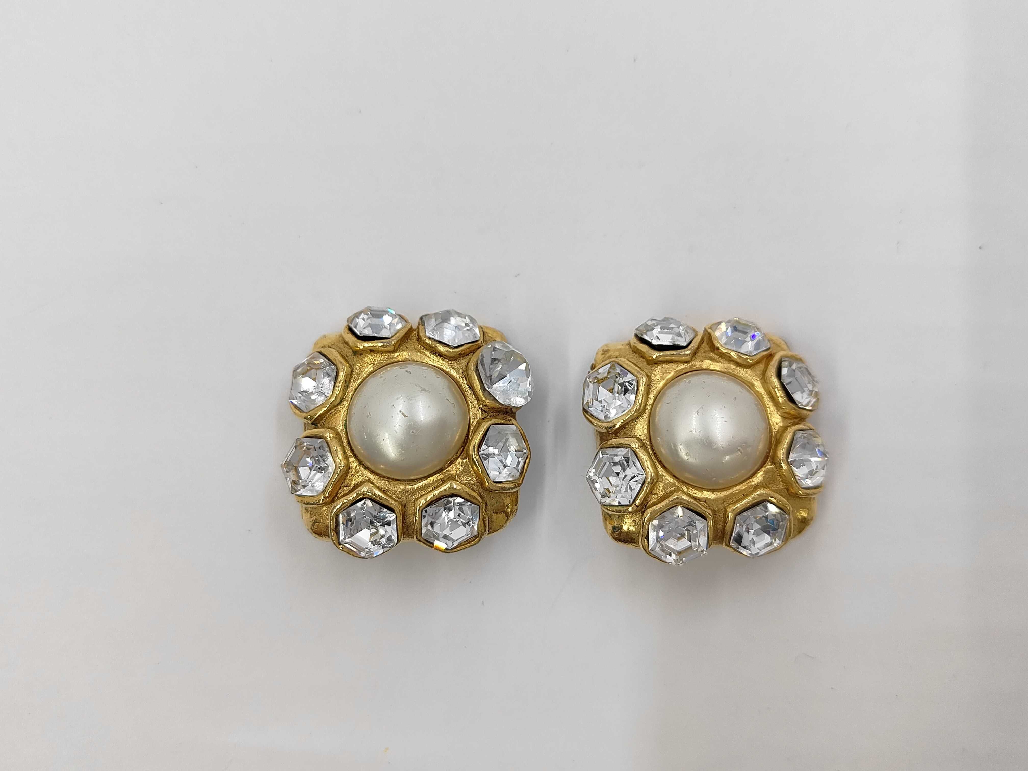 brand jewelry earrings, pearl and rhinestone earrings.