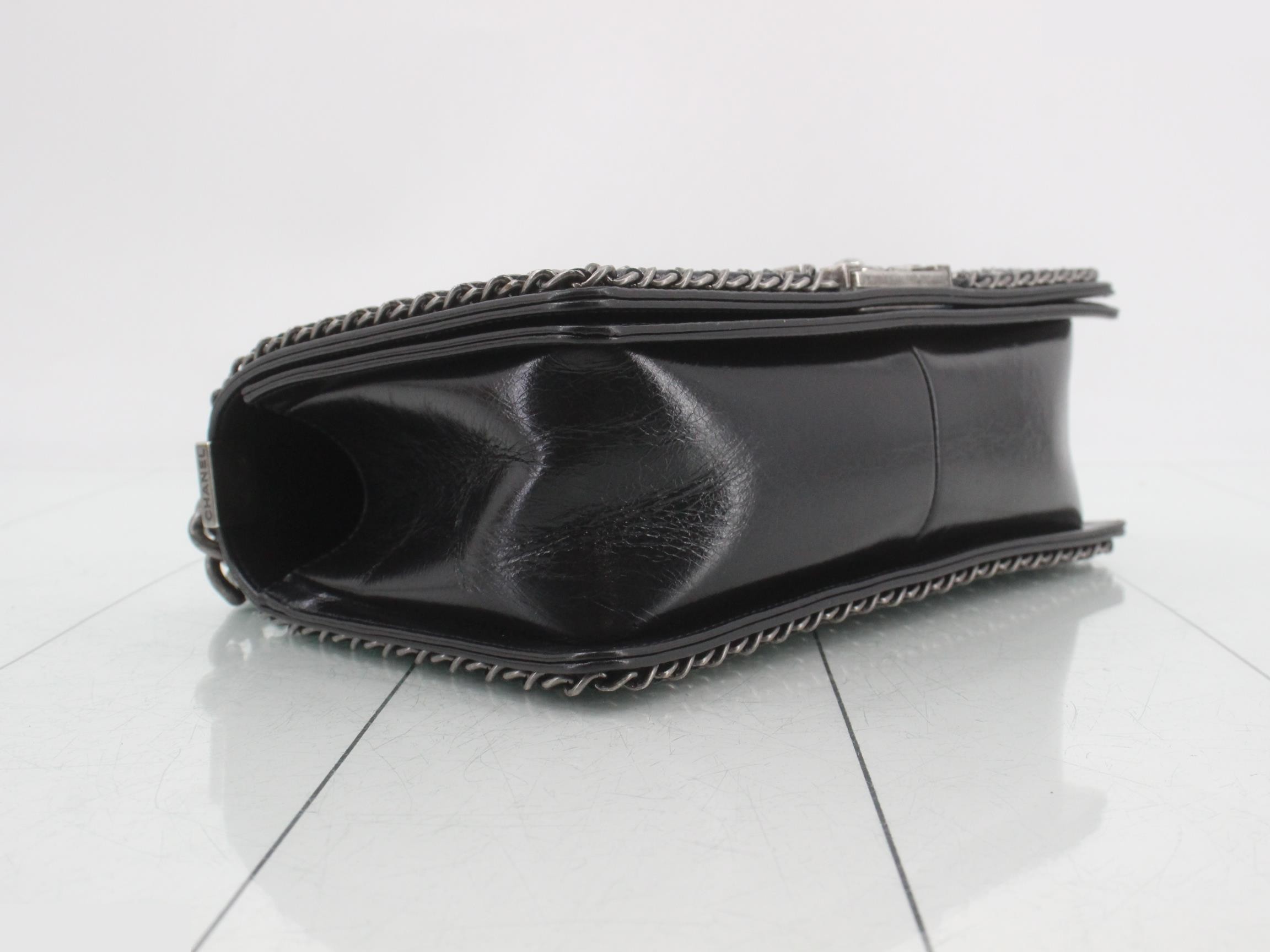 Boy Chanel Chain Shoulder Bag, Black — view 5