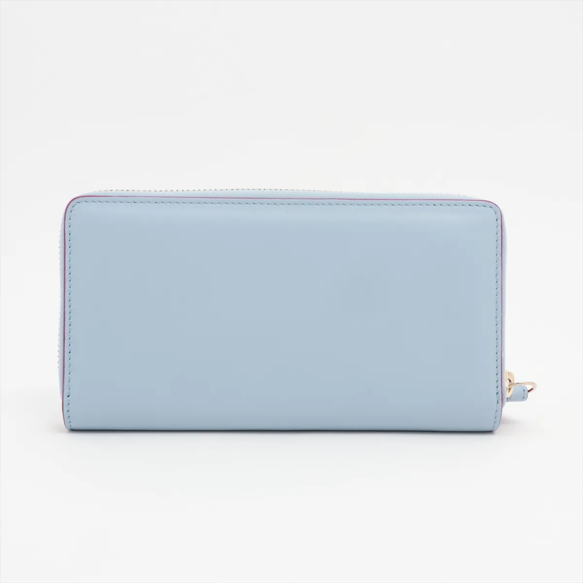 x Yuko Higuchi 847918 Leather Round Zip Wallet Blue — view 2