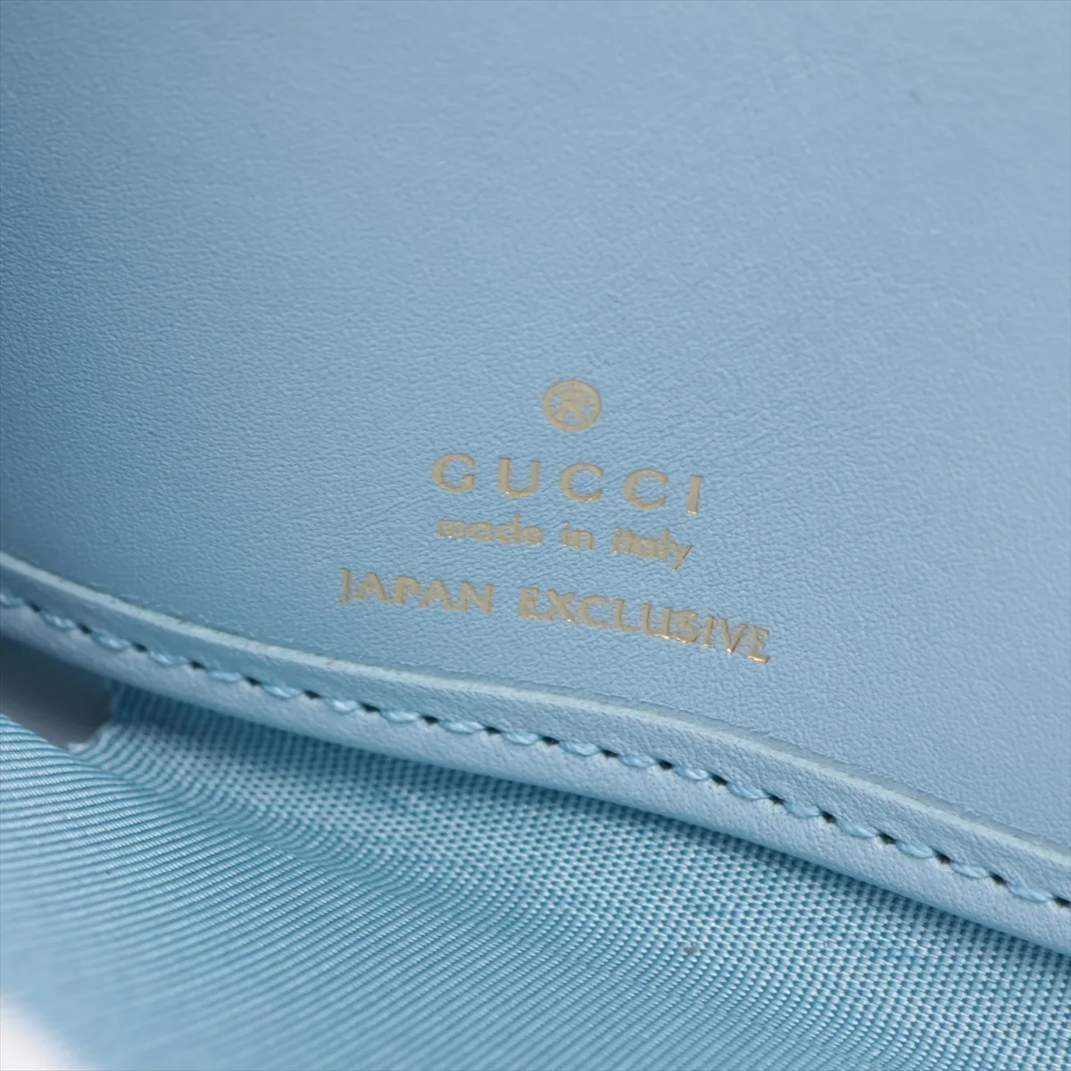 x Yuko Higuchi 847918 Leather Round Zip Wallet Blue — view 8