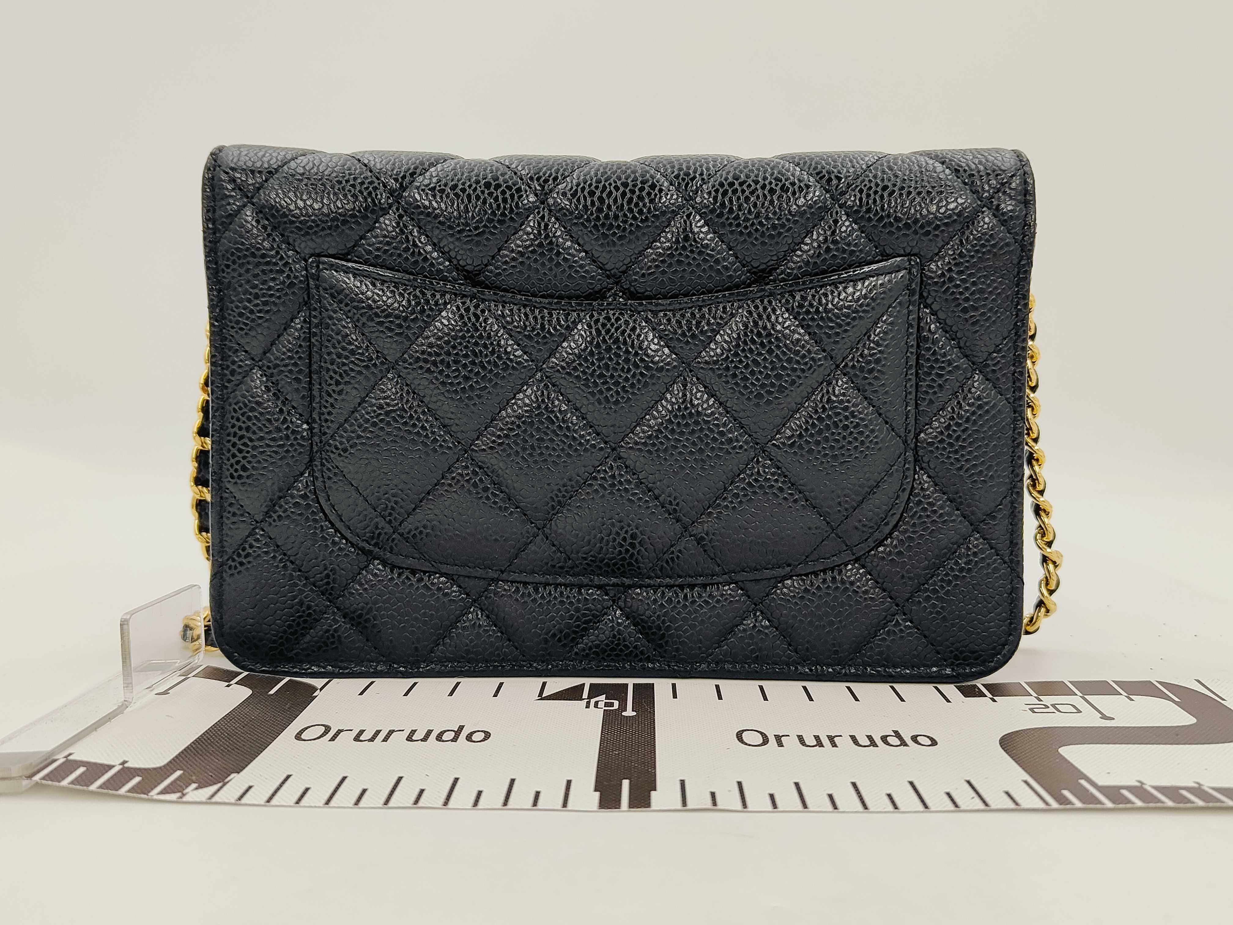 WOC Black Quilted Caviar Skin Shoulder Bag — view 2