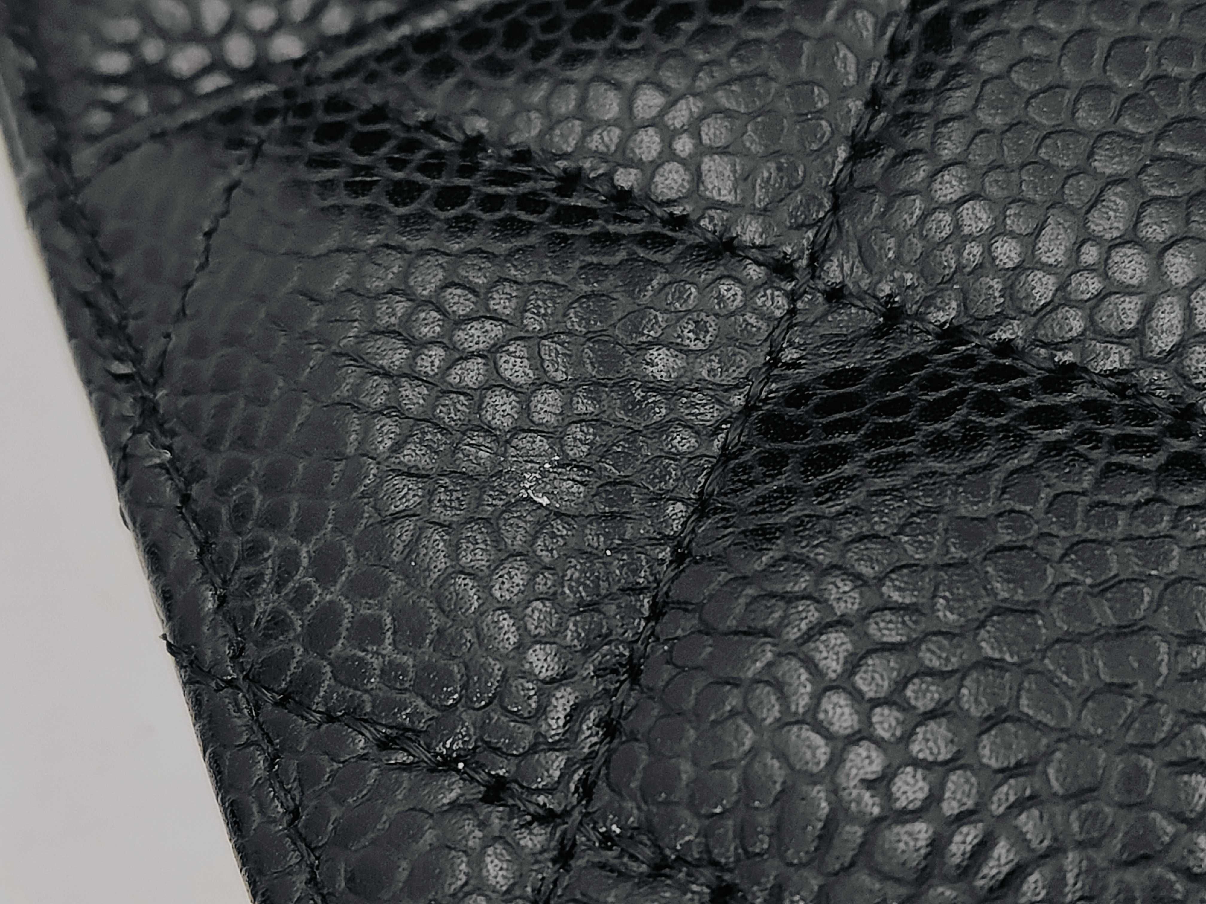 WOC Black Quilted Caviar Skin Shoulder Bag — view 13