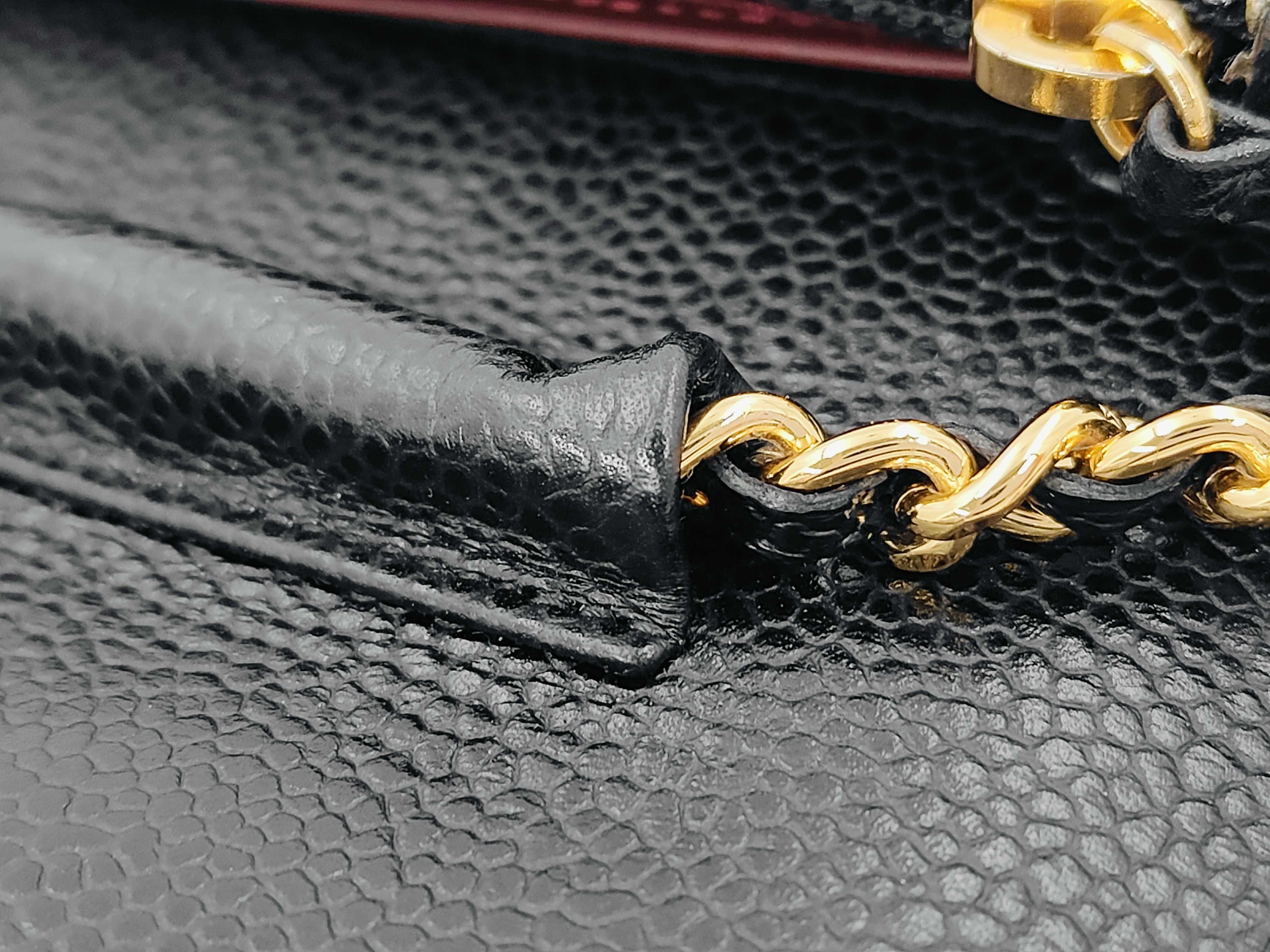 WOC Black Quilted Caviar Skin Shoulder Bag — view 5