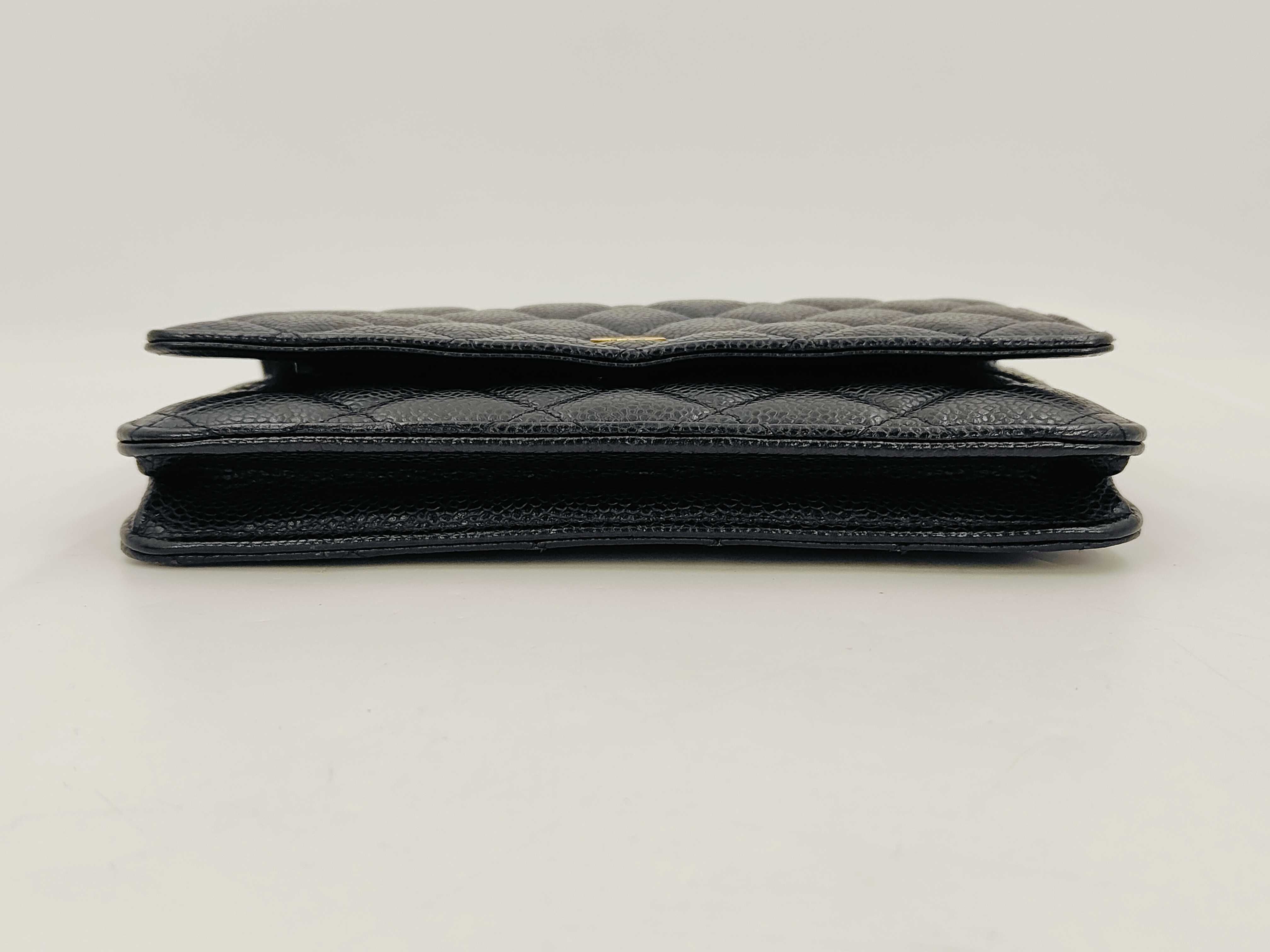 WOC Black Quilted Caviar Skin Shoulder Bag — view 6