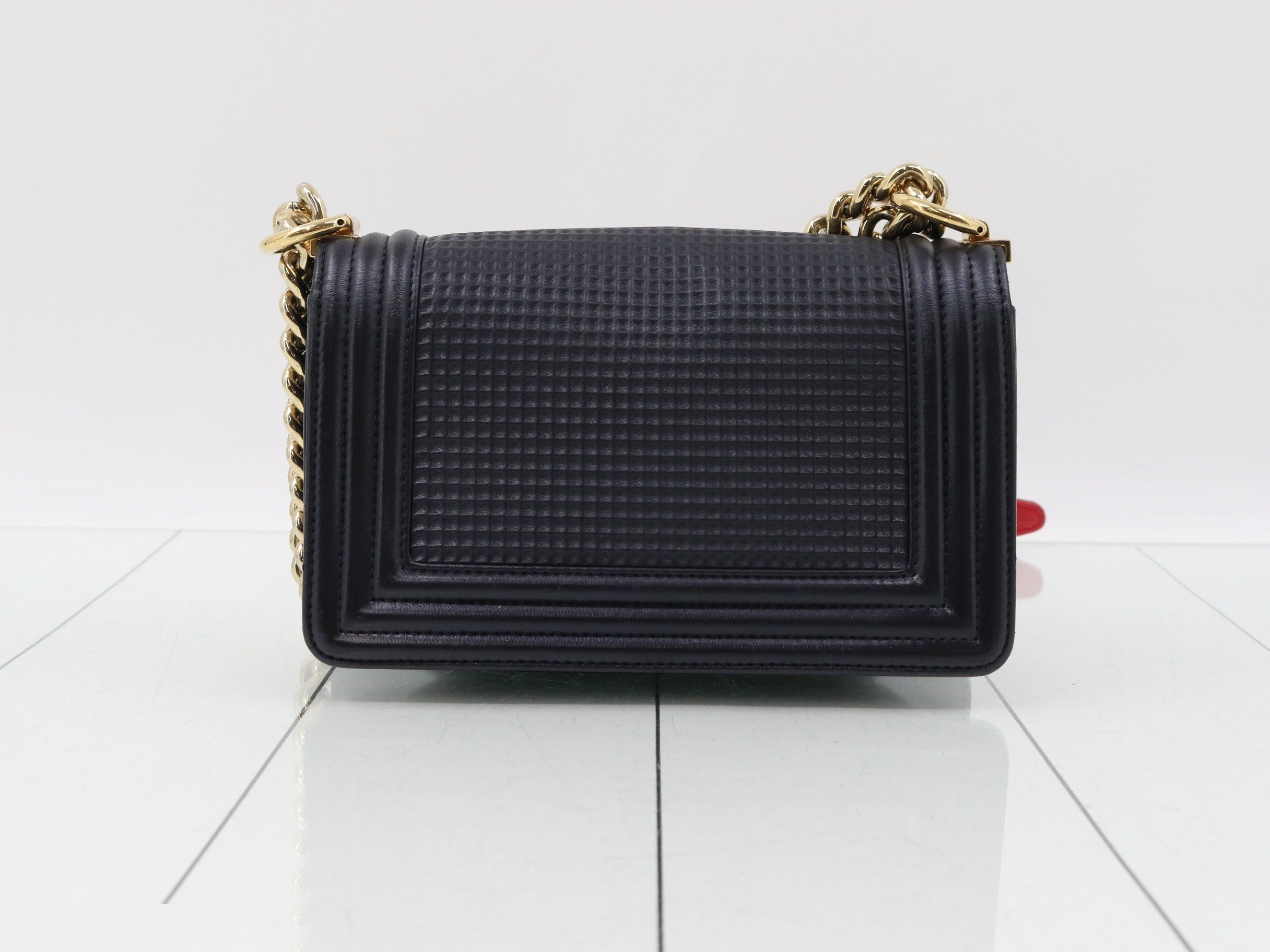 Lambskin Shoulder Bag, Boy Chanel Small Handbag, Navy — view 2
