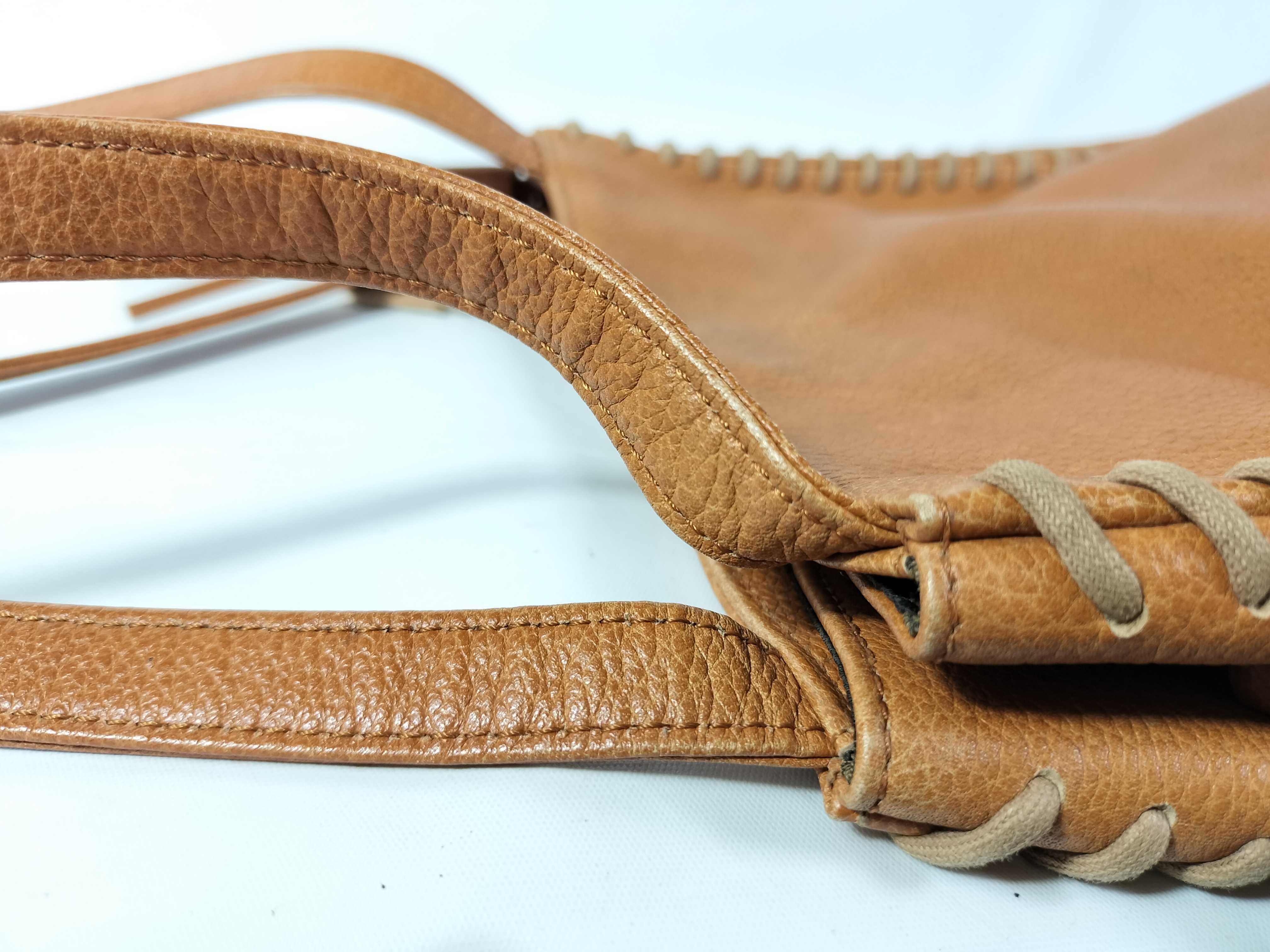 One-Shoulder Bag, Brown, Stitched Shoulder Bag — view 5