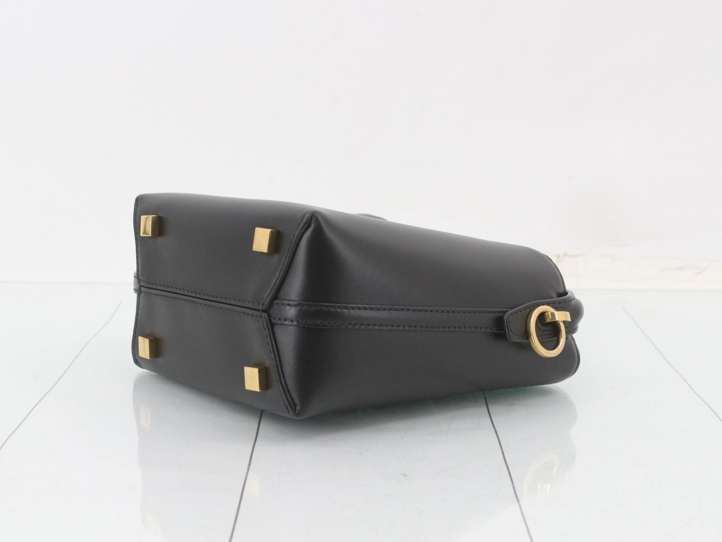 Mini Bucket Bag, Black Leather — view 6
