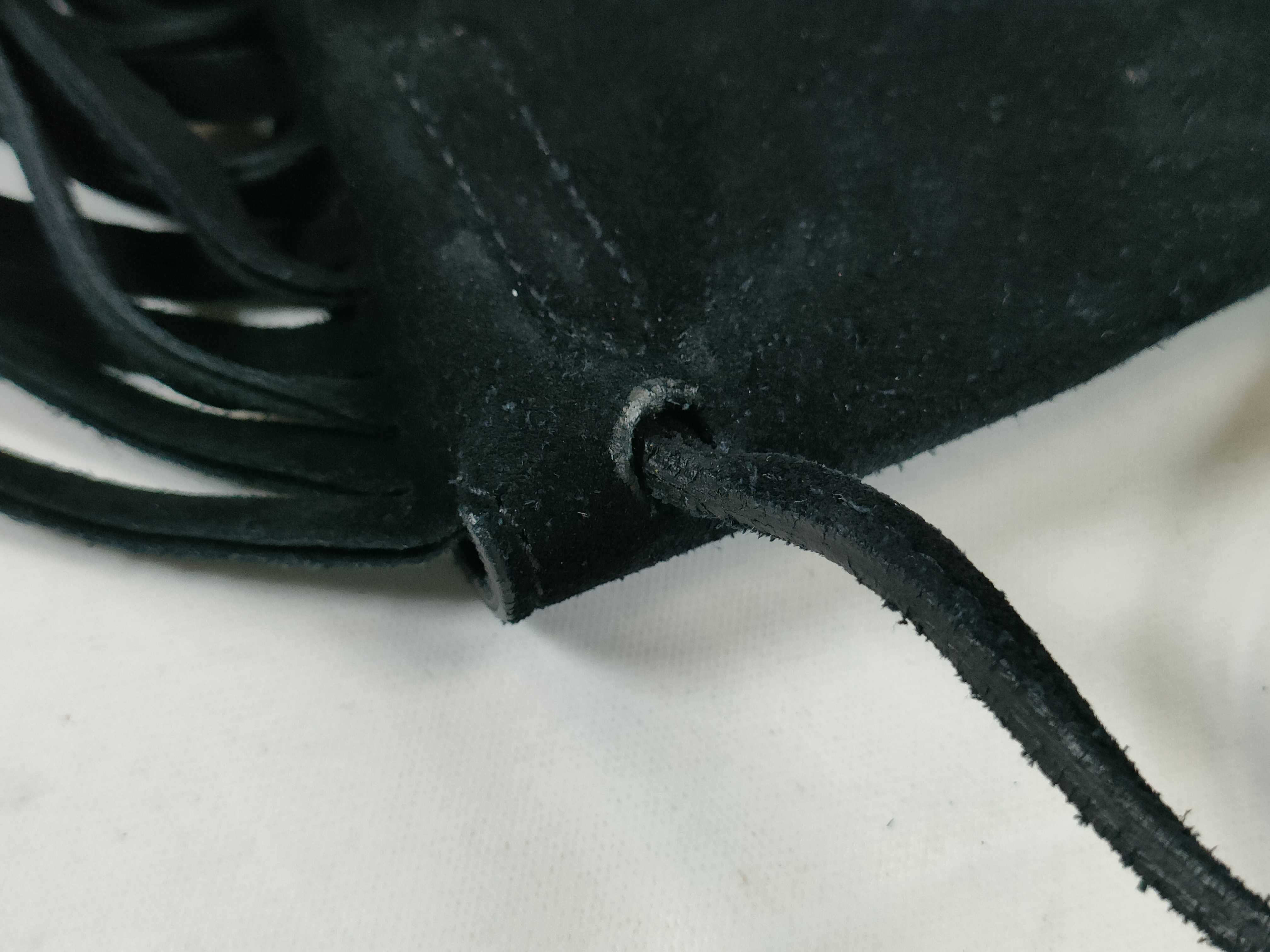 (Hedi Slimane era) Fringe Suede Shoulder Bag with YSL Hardware and Tassel, Black, with Dust Bag. — view 5