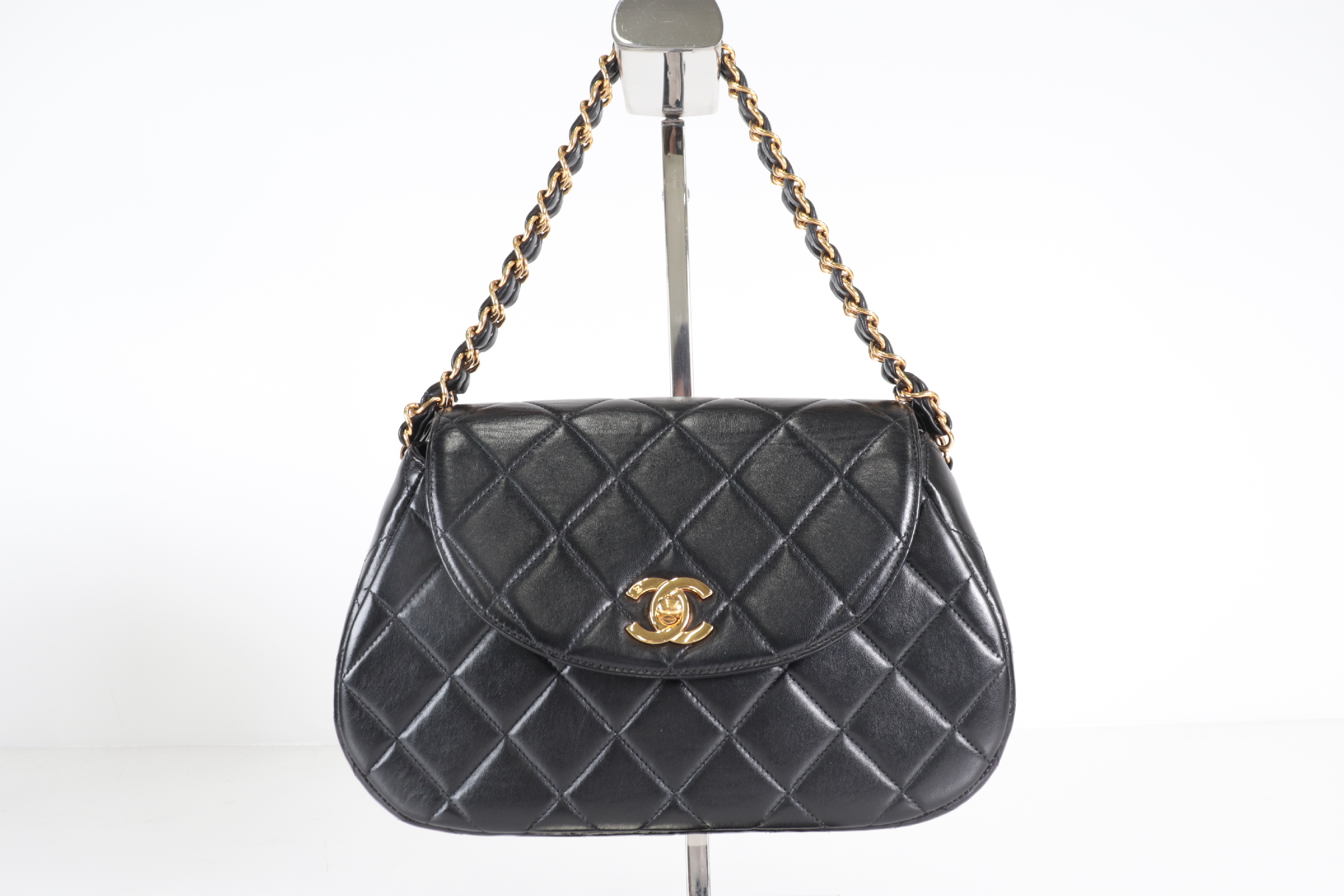Turnlock Lambskin Double Chain Handbag (Serial No. 4) — view 2