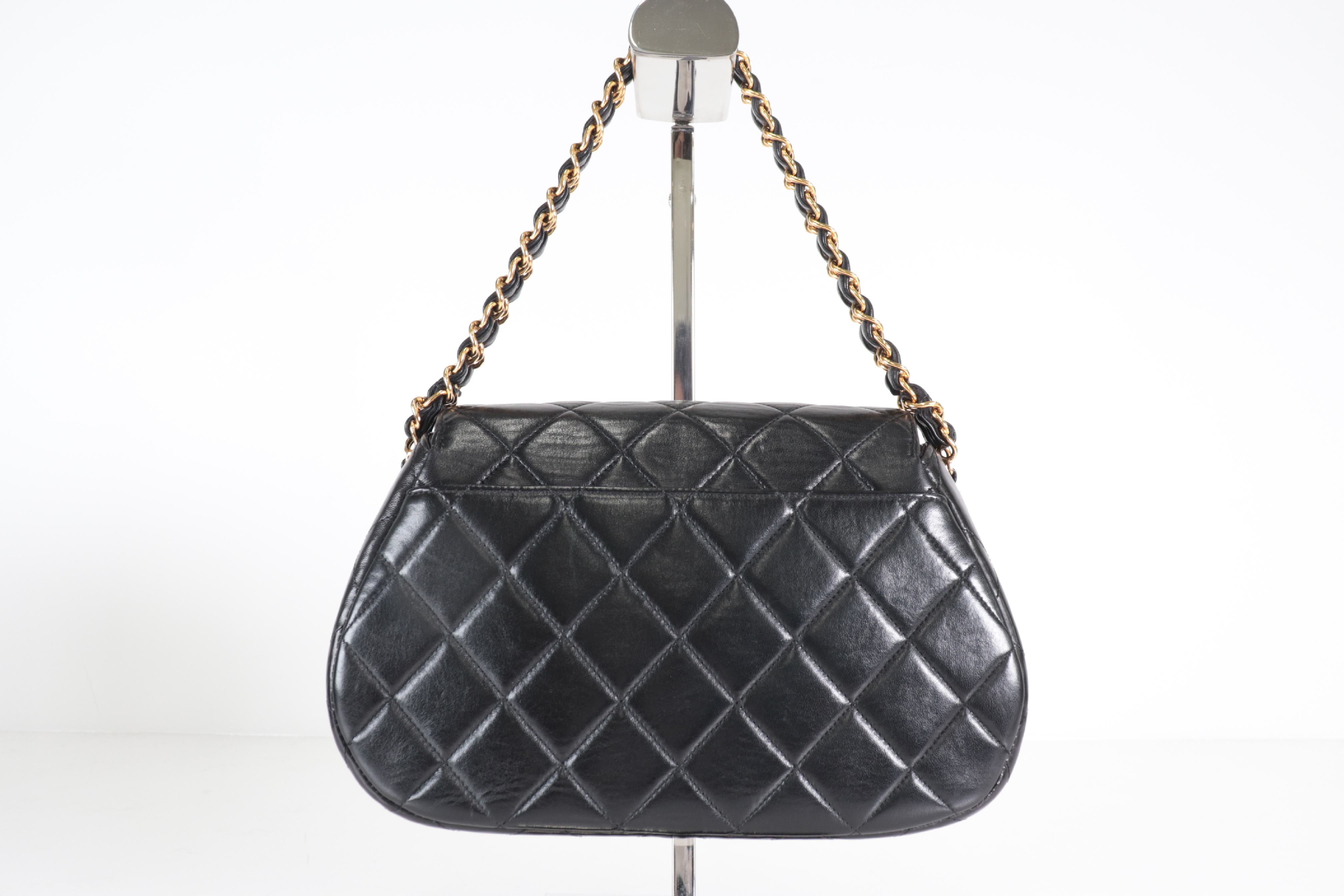 Turnlock Lambskin Double Chain Handbag (Serial No. 4) — view 3