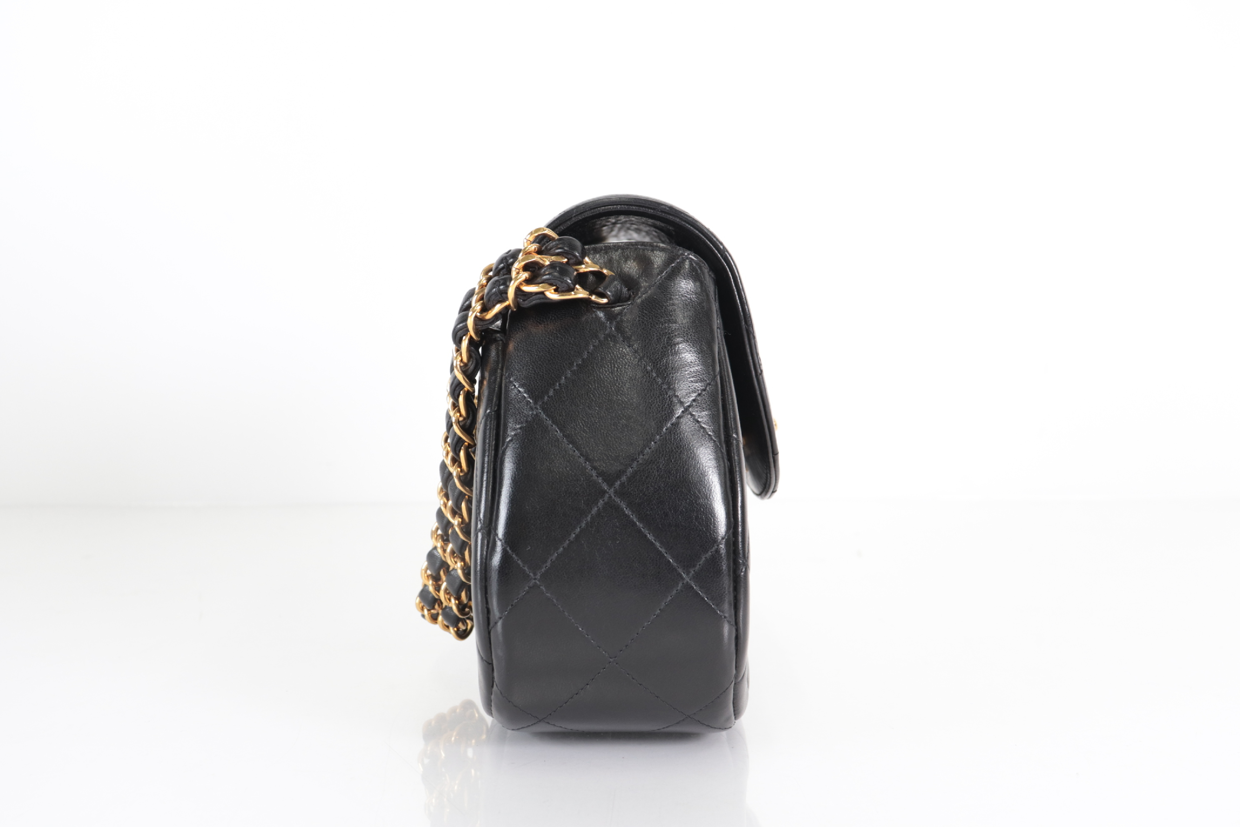 Turnlock Lambskin Double Chain Handbag (Serial No. 4) — view 4
