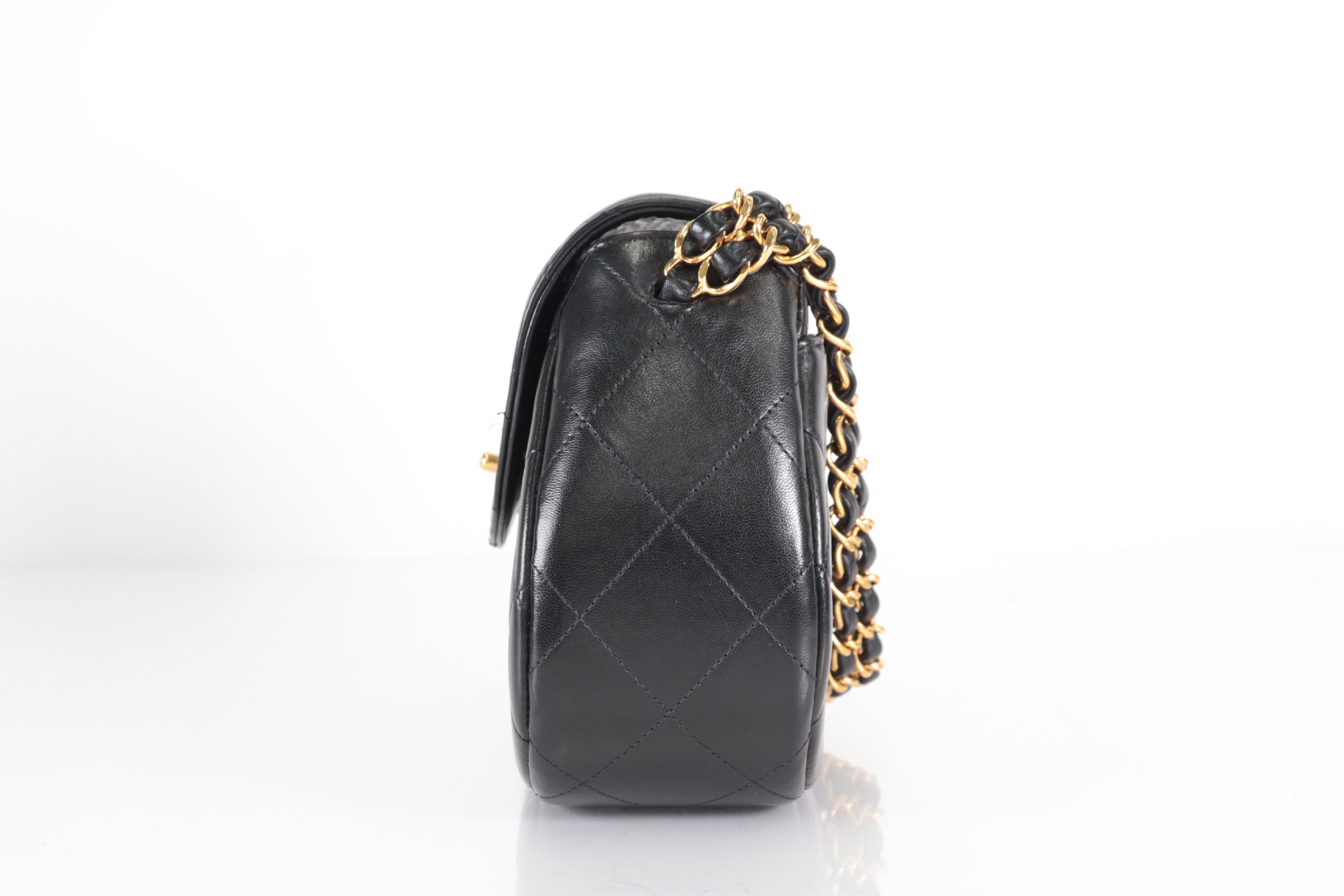 Turnlock Lambskin Double Chain Handbag (Serial No. 4) — view 5
