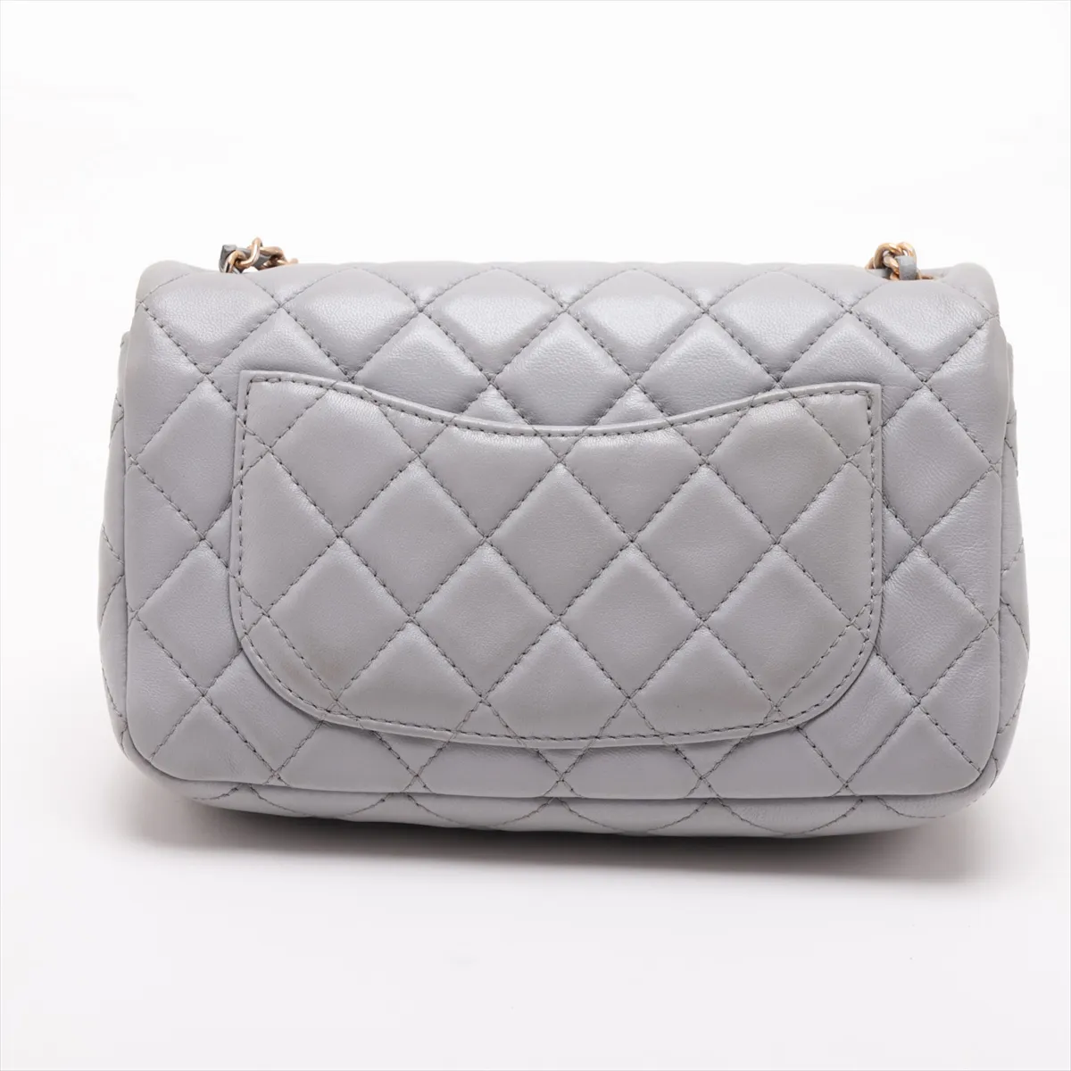 Mini Matelassé 20 Lambskin Chain Shoulder Bag, Coco Ball, Grey, Gold Hardware, A69900 — view 2