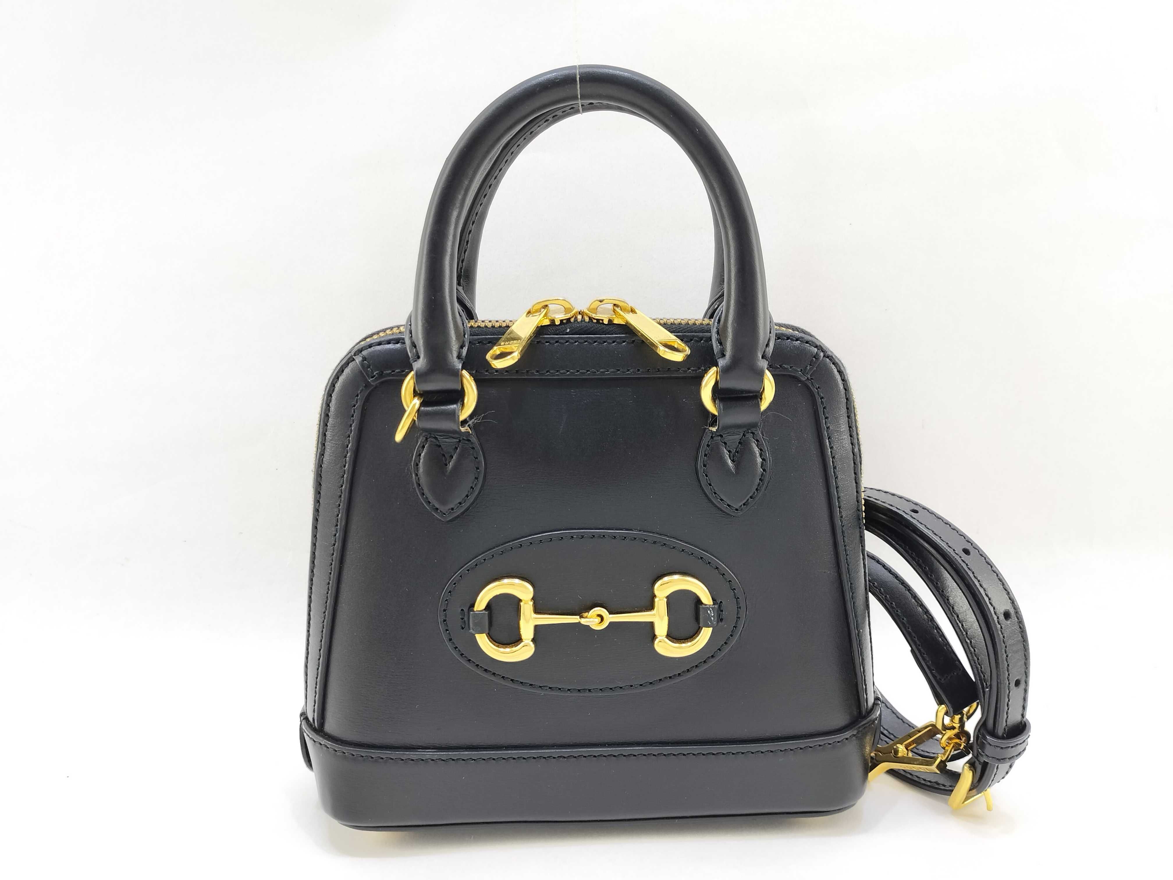Horsebit 2 WAY Leather Hand Shoulder Bag Handbag