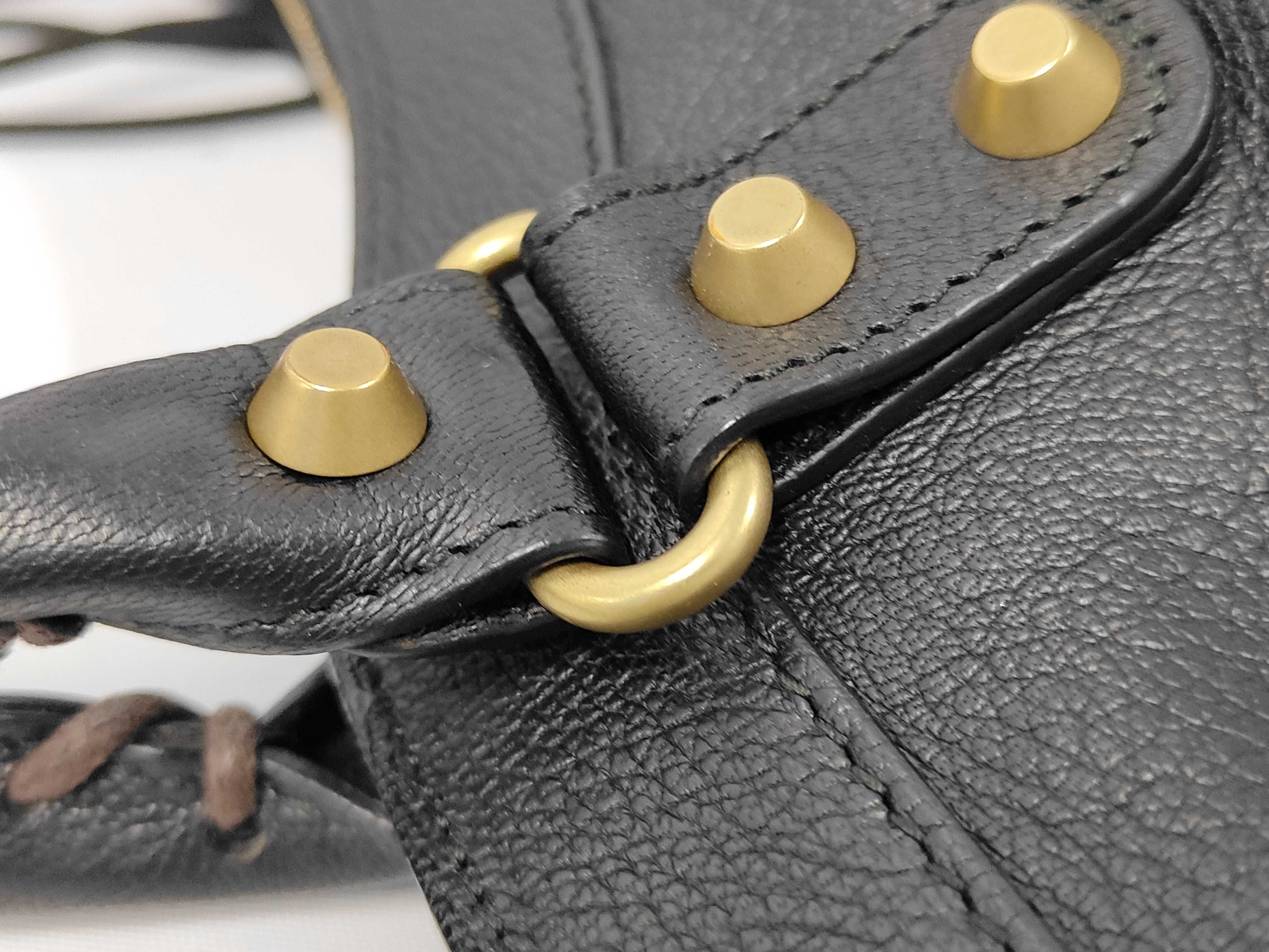 Leather 2-Way One-Shoulder Black Handbag — view 6