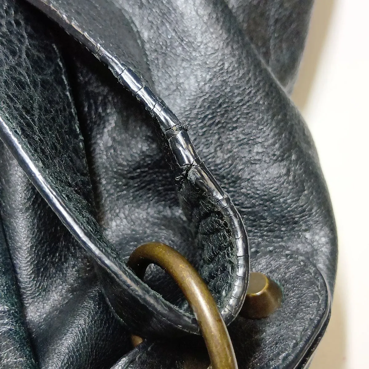 Leather 2-Way Handbag, Black, 278195, with Mirror — view 11