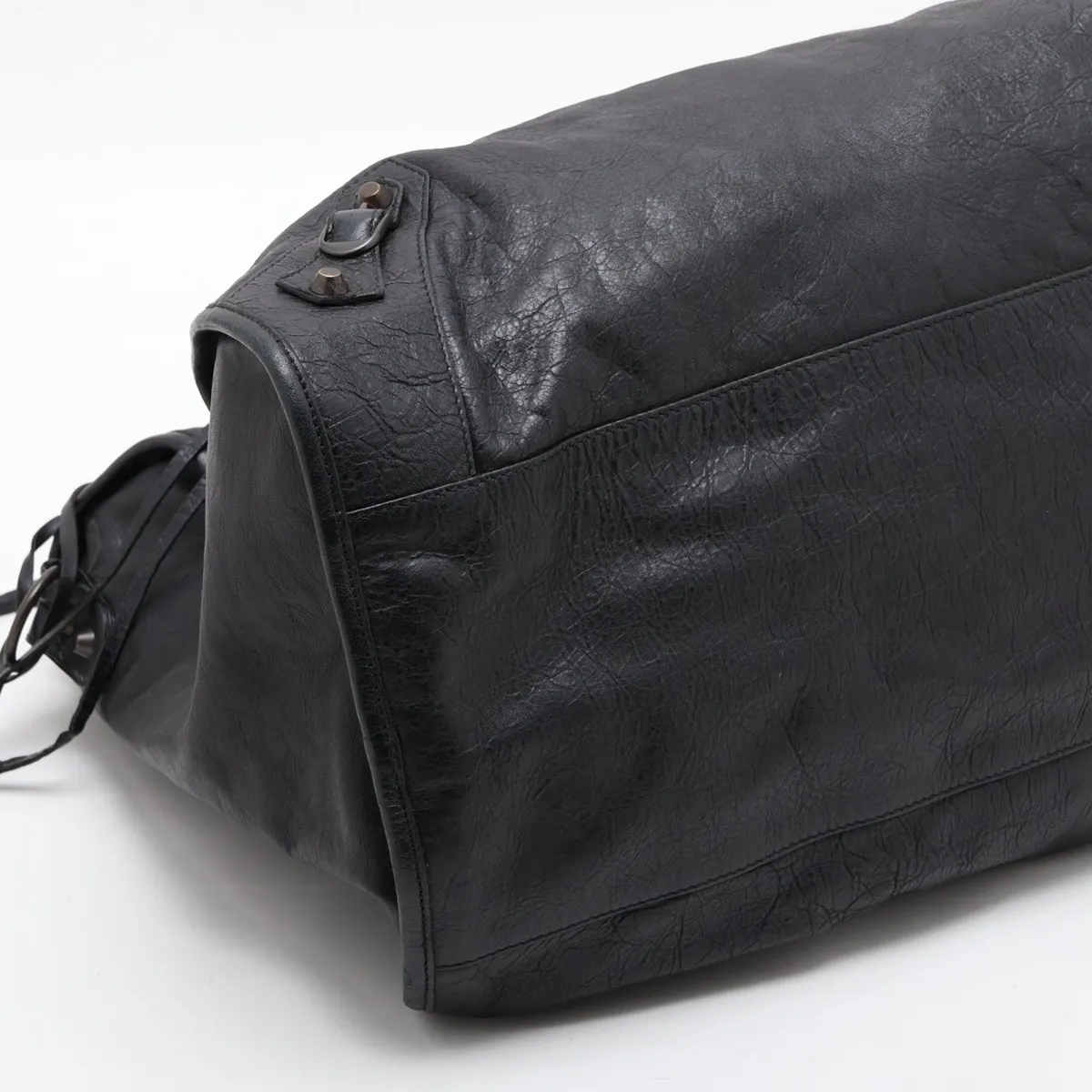 Leather 2-Way Handbag, Black, 278195, with Mirror — view 4