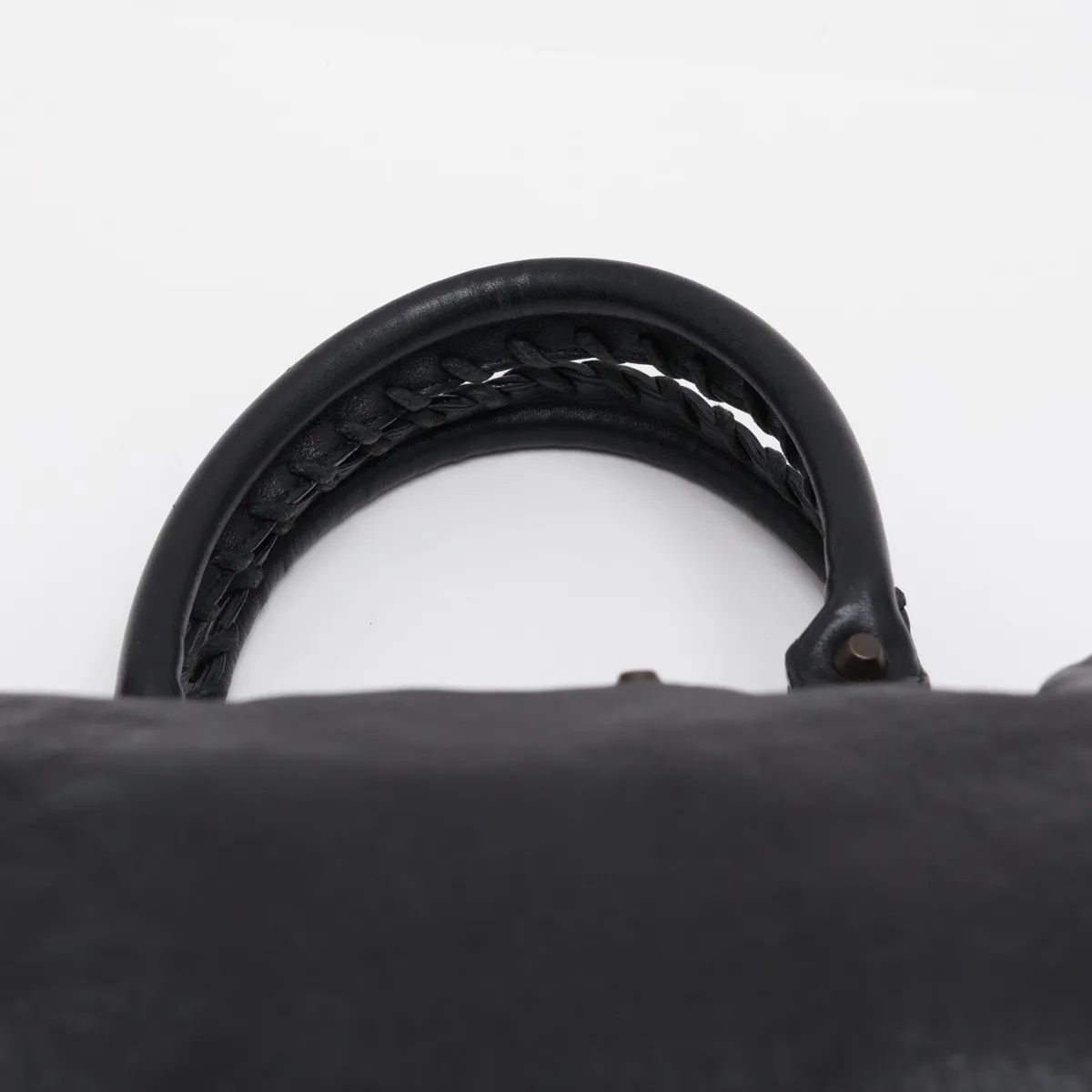 Leather 2-Way Handbag, Black, 278195, with Mirror — view 6