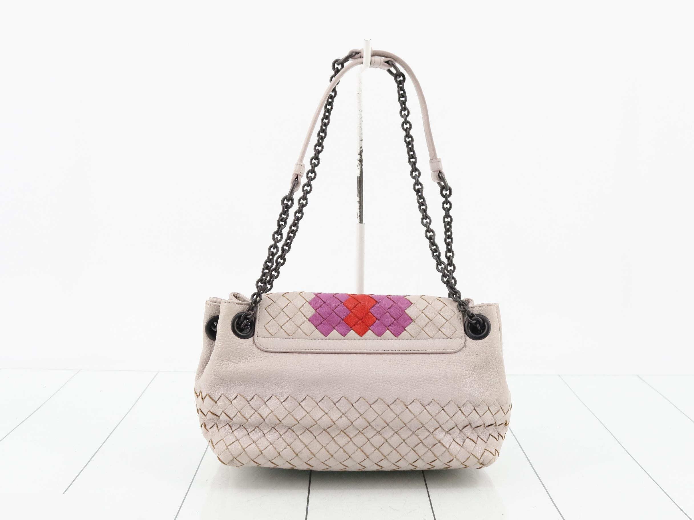Intrecciato Leather Chain Shoulder Bag — view 2