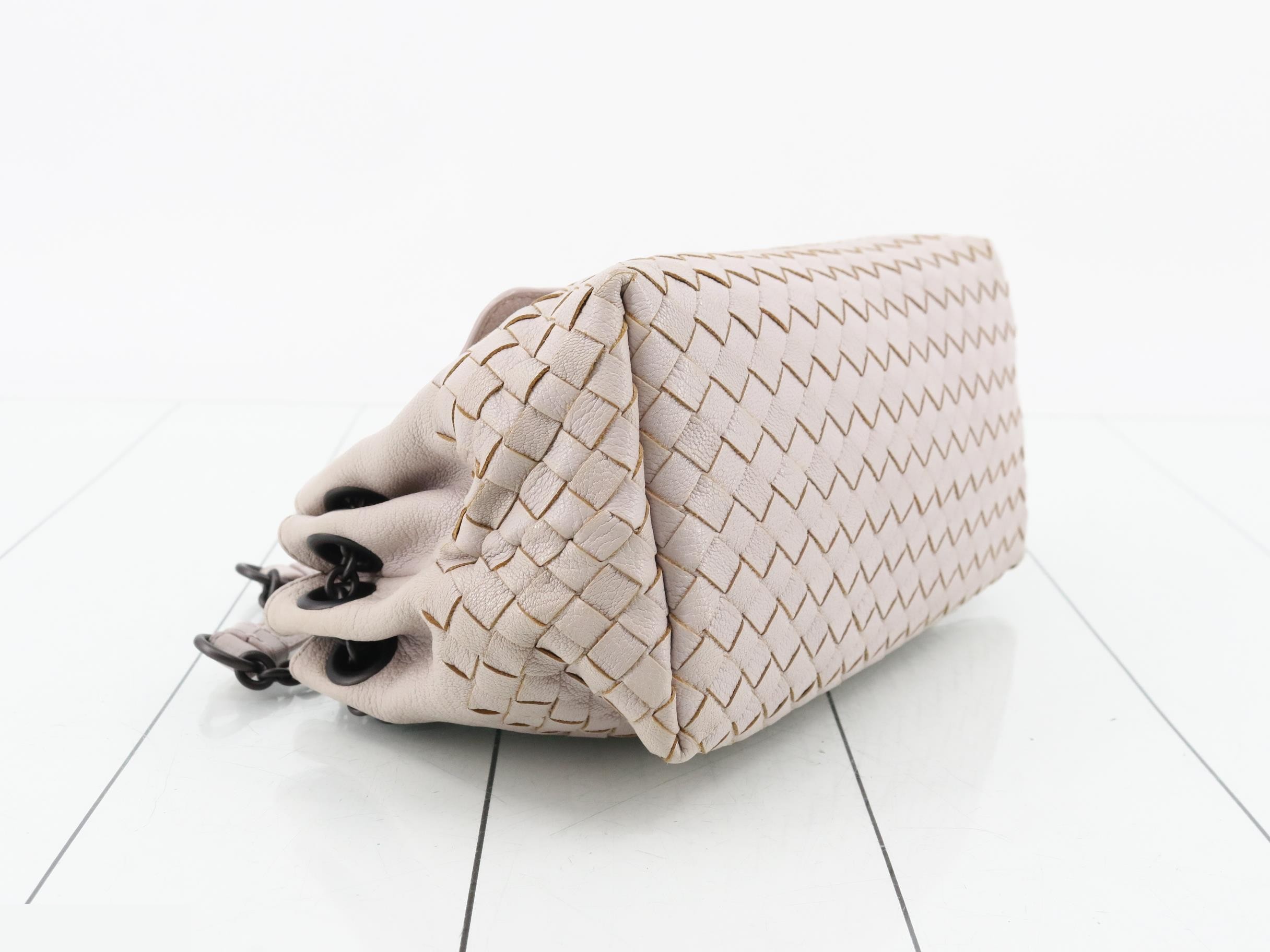 Intrecciato Leather Chain Shoulder Bag — view 5