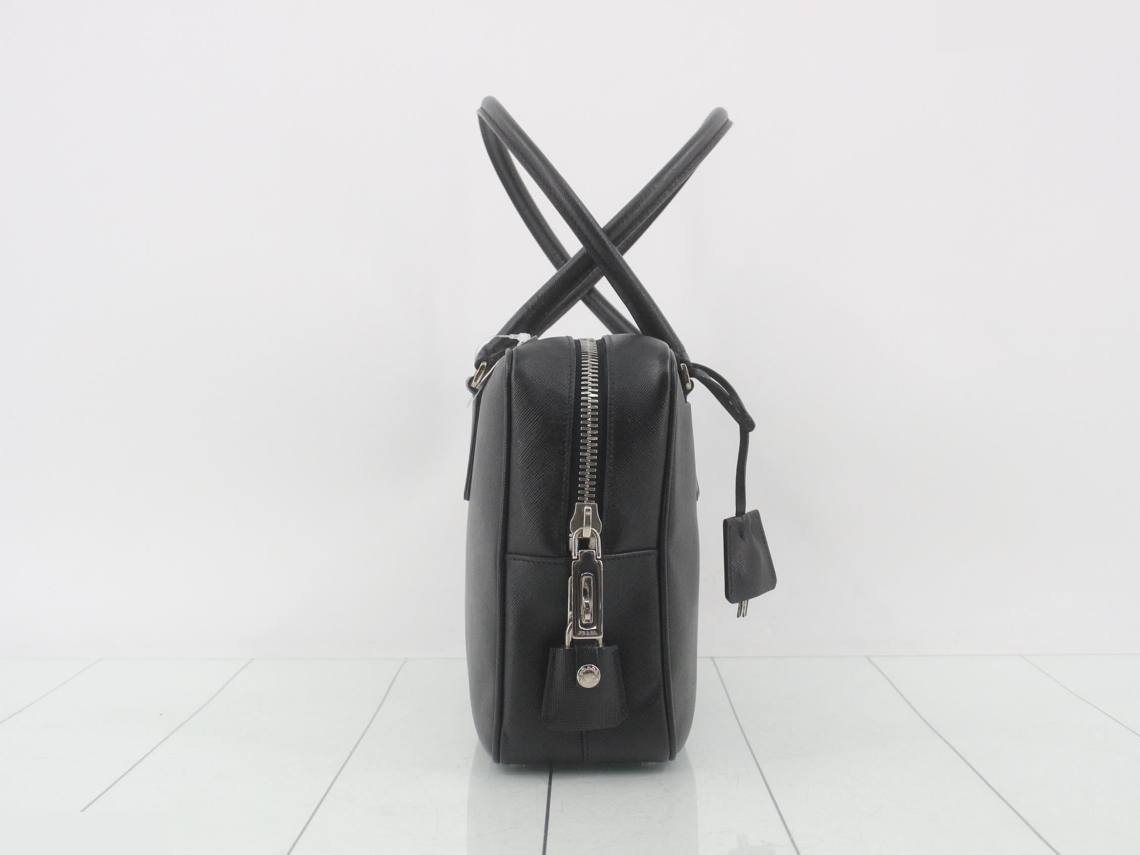 Saffiano handbag, W: 30 x H: 20 x D: 9 cm, black — view 4