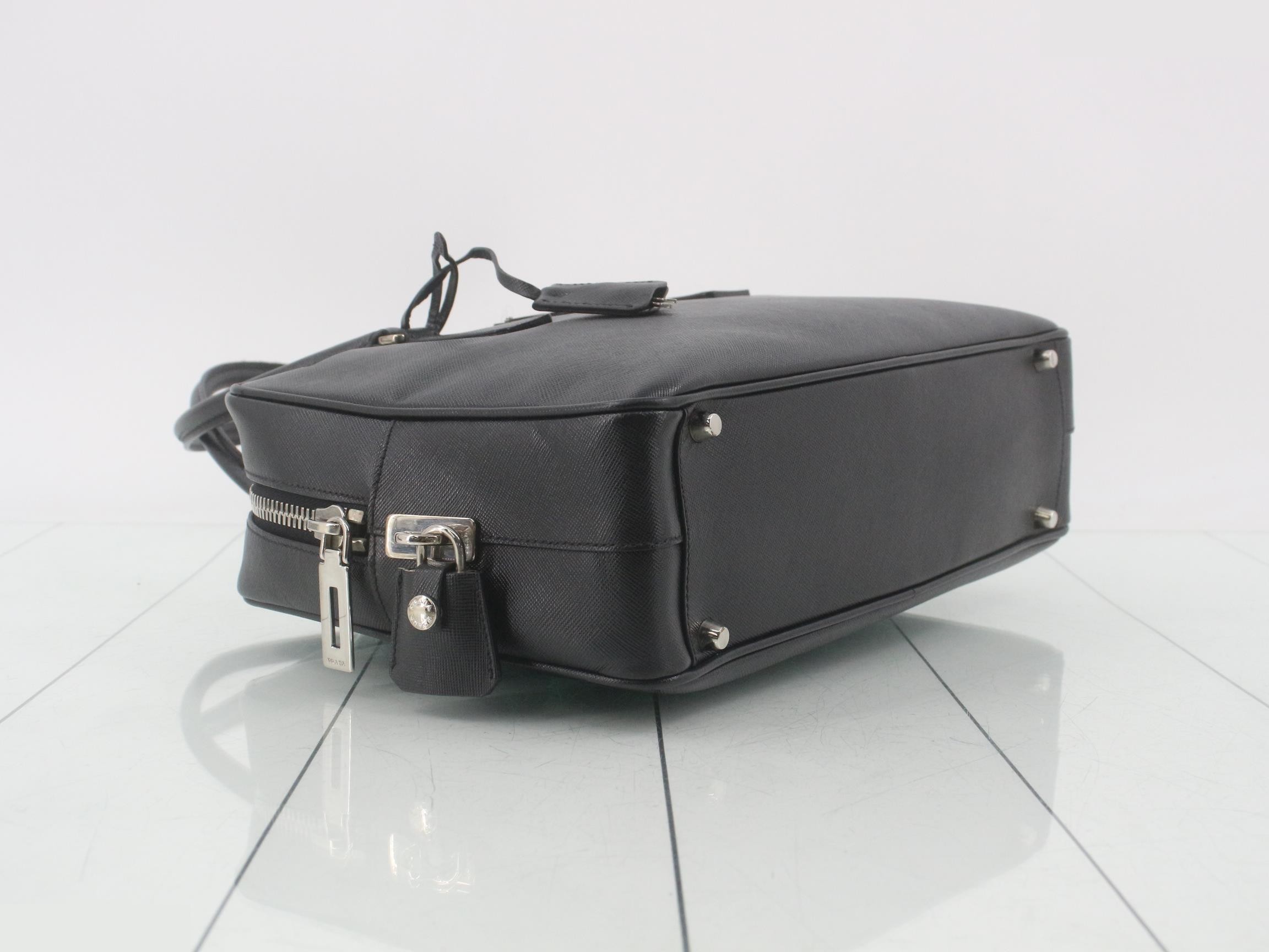 Saffiano handbag, W: 30 x H: 20 x D: 9 cm, black — view 5