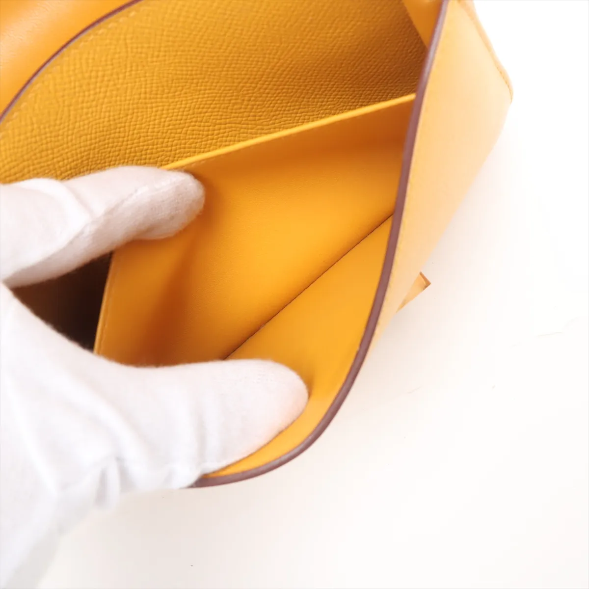 [Individually wrapped] Hermes Constance 3 Mini 18 Vaux Epson Jaune Ambre Gold hardware C: 2018 with initials X67089 — view 6