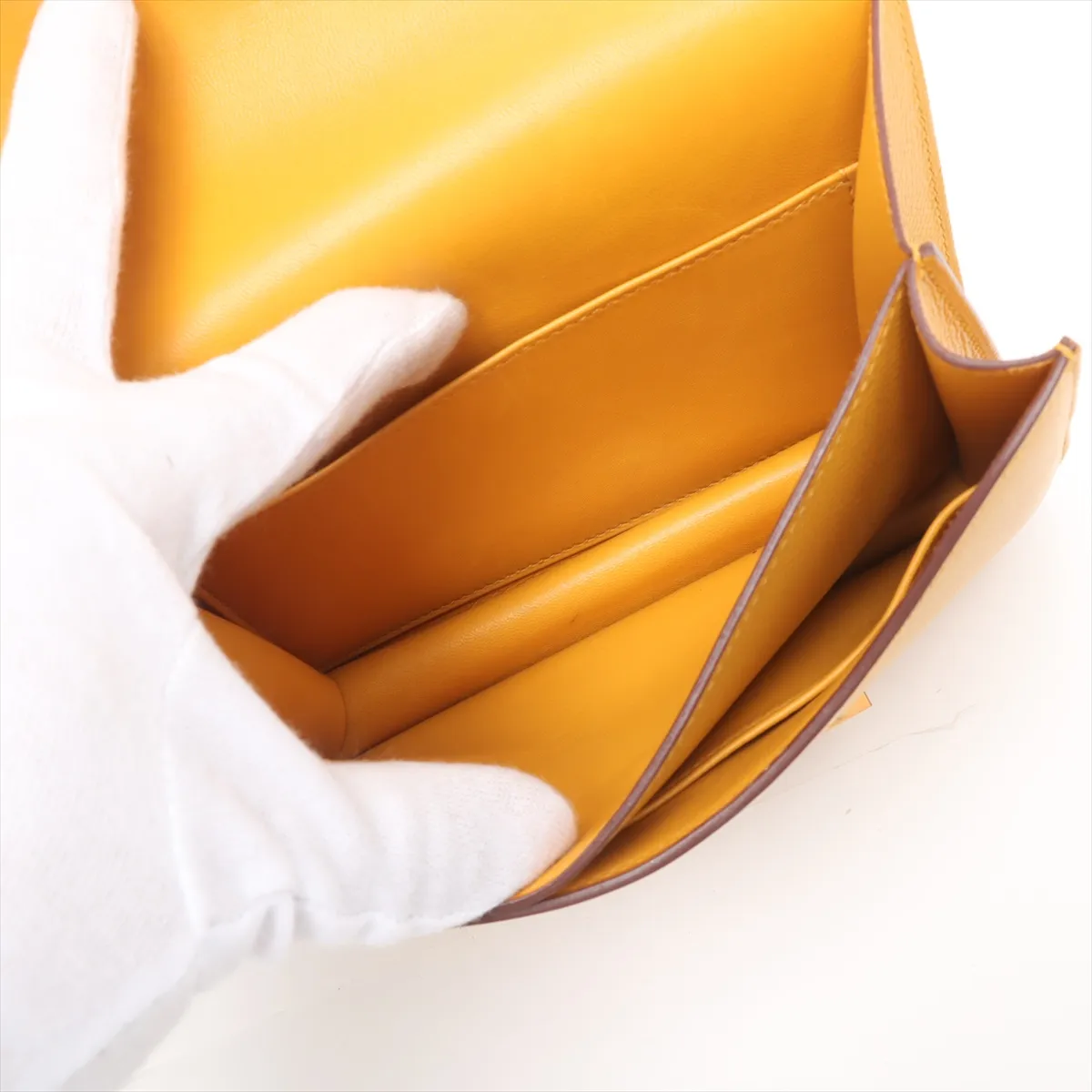 [Individually wrapped] Hermes Constance 3 Mini 18 Vaux Epson Jaune Ambre Gold hardware C: 2018 with initials X67089 — view 8