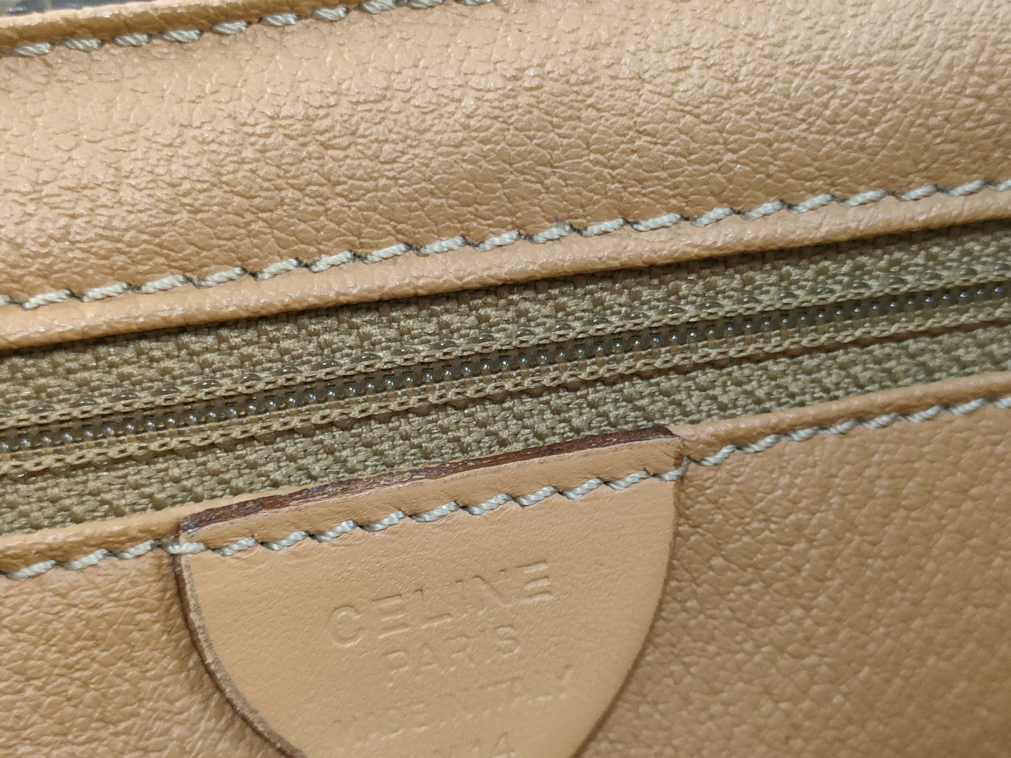 Macadam pattern PVC x leather brown shoulder bag with M14 stamp. — view 13