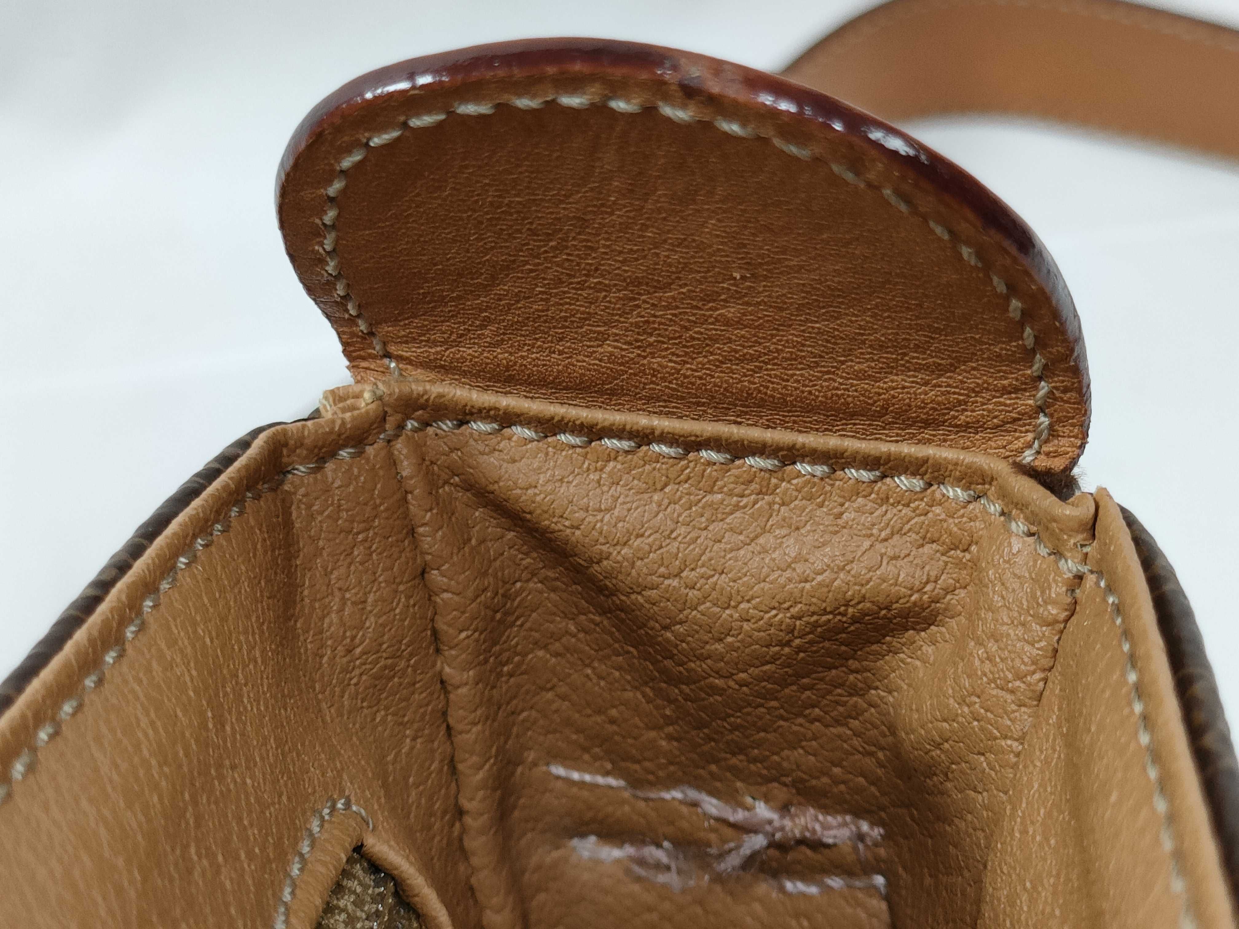 Macadam pattern PVC x leather brown shoulder bag with M14 stamp. — view 14